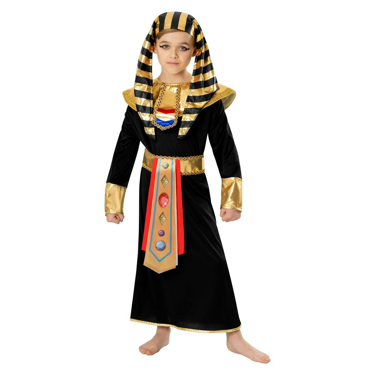 Bristol Novelty Boys Black/Gold Pharaoh Costume - 7-8 Years