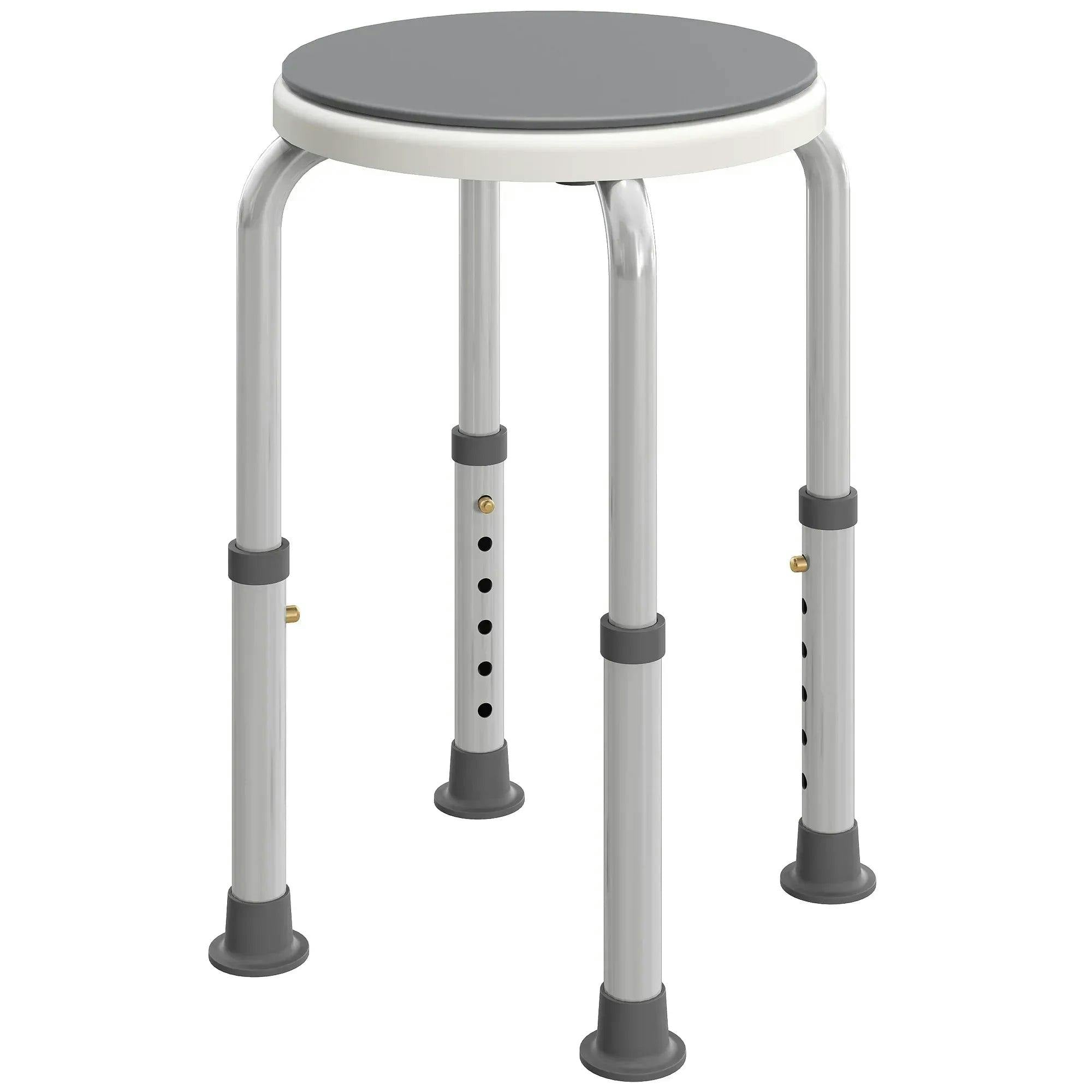 Homcom Unisex Grey 360 Degree Swivel Shower Stool With Non-Slip Feet For Disabled, - Image 5