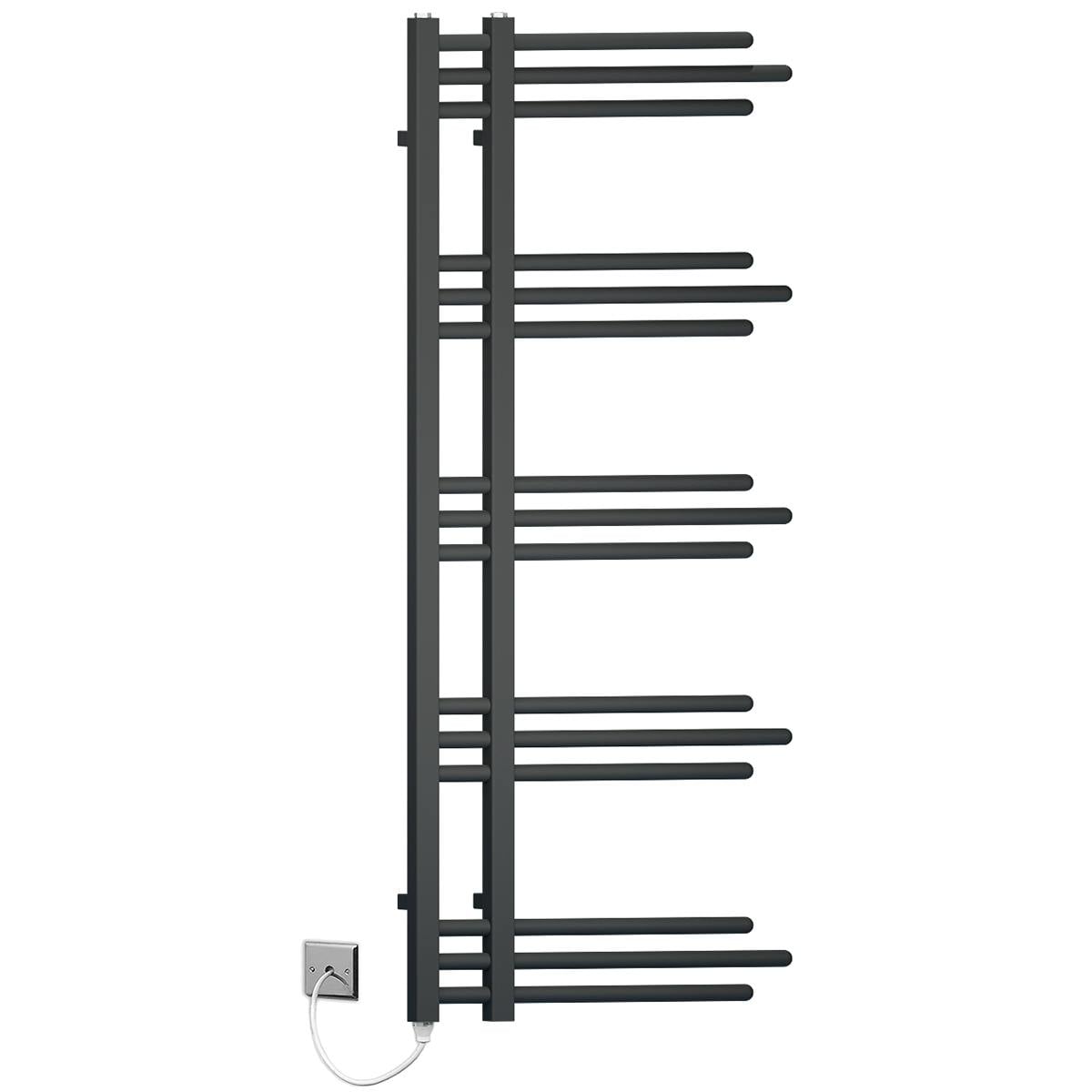 Myhomeware Black Sydney Designer Pre-Filled Electric Towel Rail Bathroom Radiator 500Mm X 1200Mm (Black)