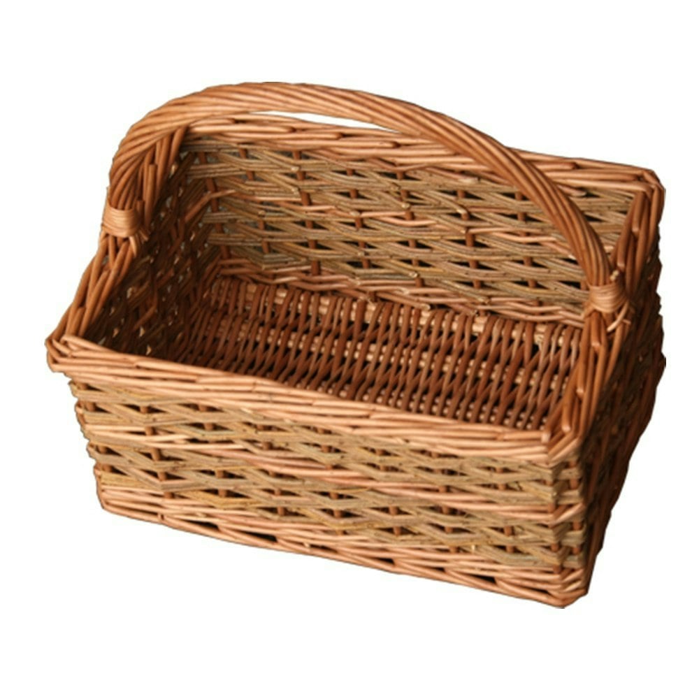 Red Hamper Small Rustic Rectangular Wicker Shopping Basket