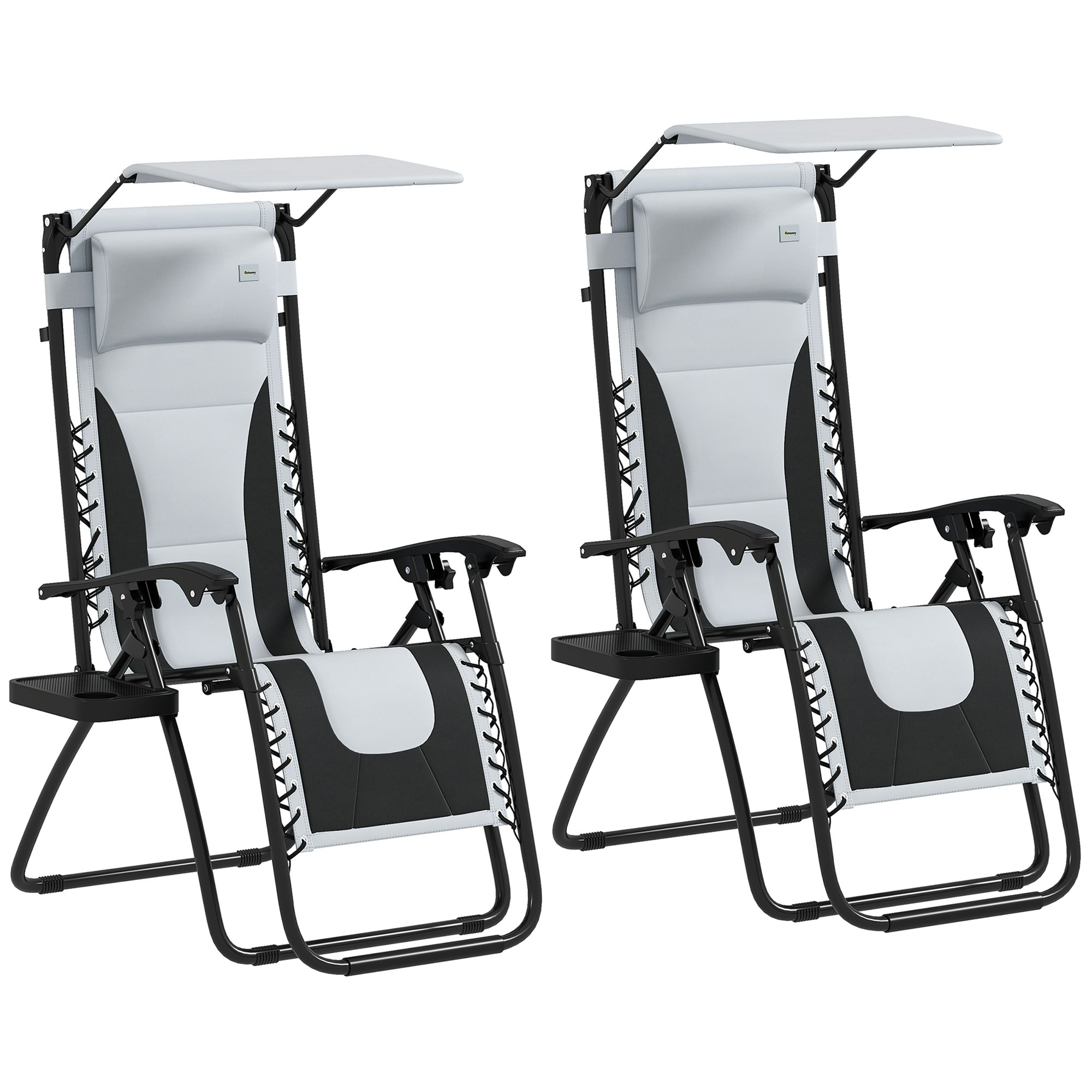 Rackhams Grey/Light Zero Gravity Lounger Chair, Folding Camping Reclining Chair, - 89Cm X 65Cm X 113Cm