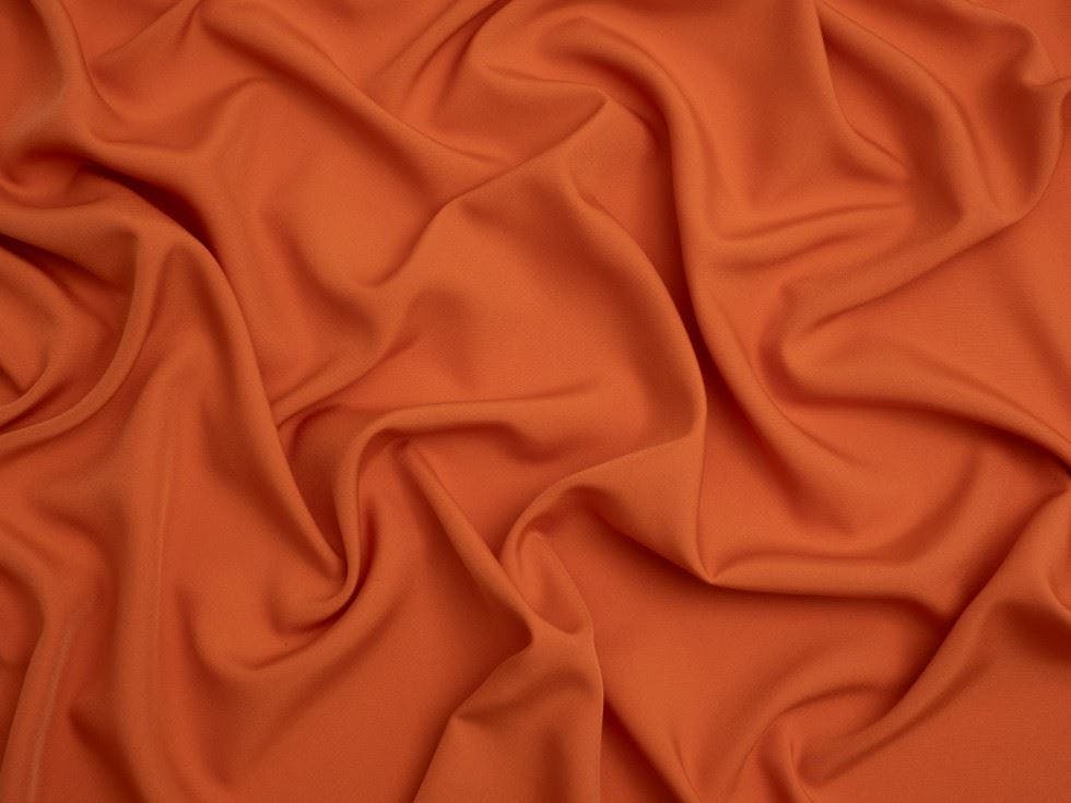 Minerva Core Range Orange Minerva Soft Touch Crepe Fabric - Plain Design Dressmaking Fabric, 110 Cm / 44" Wide - Per Metre - Dusky