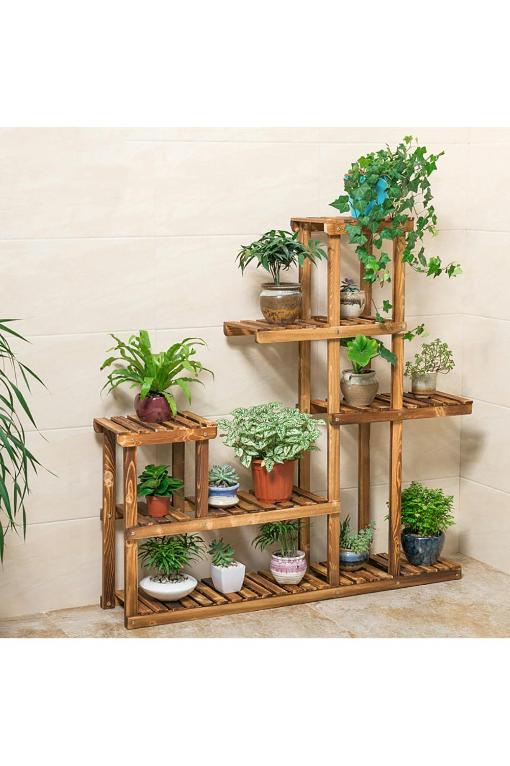 Living And Home Brown 8 Tier Carter Multi Tiered Plant Stand