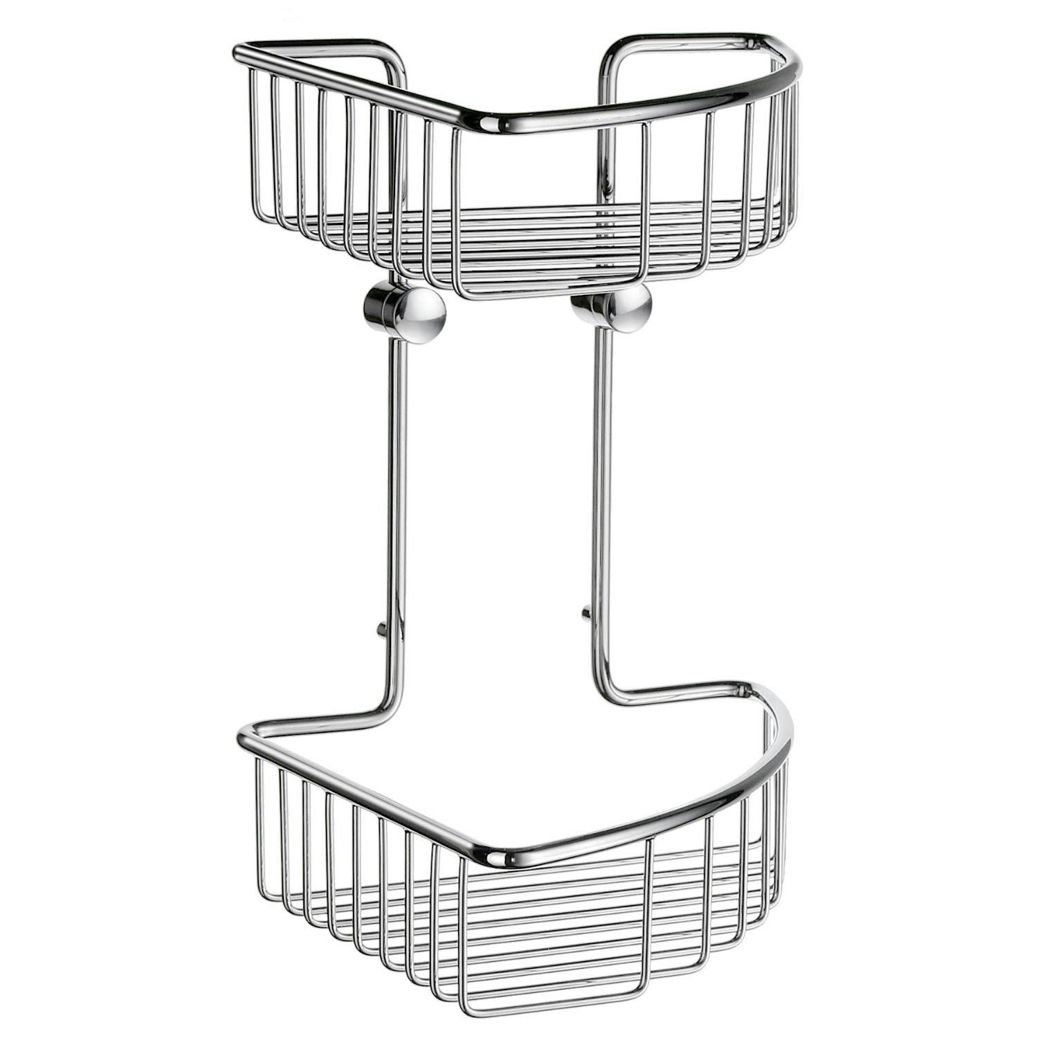 Smedbo Polished Chrome Double Corner Shower Basket