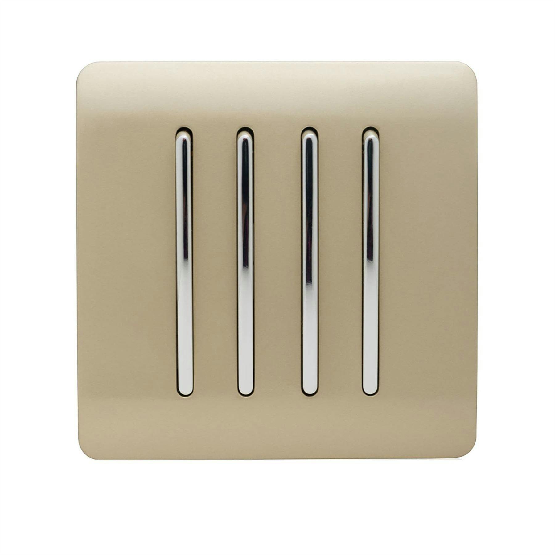 Trendi Switch Trendi 4 Gang 2 Way Artistic Modern Glossy 10 Amp Rocker Tactile Light Switch Champagne Gold - Image 5