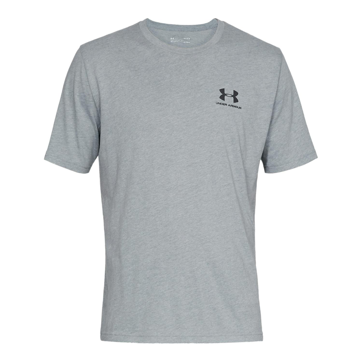 Under Armour Men's Light/Black Sportstyle Short-Sleeved T-Shirt - Steel Heather/ - Steel Heather/ - 3XL - 60% Cotton/40% Recycled Polyester