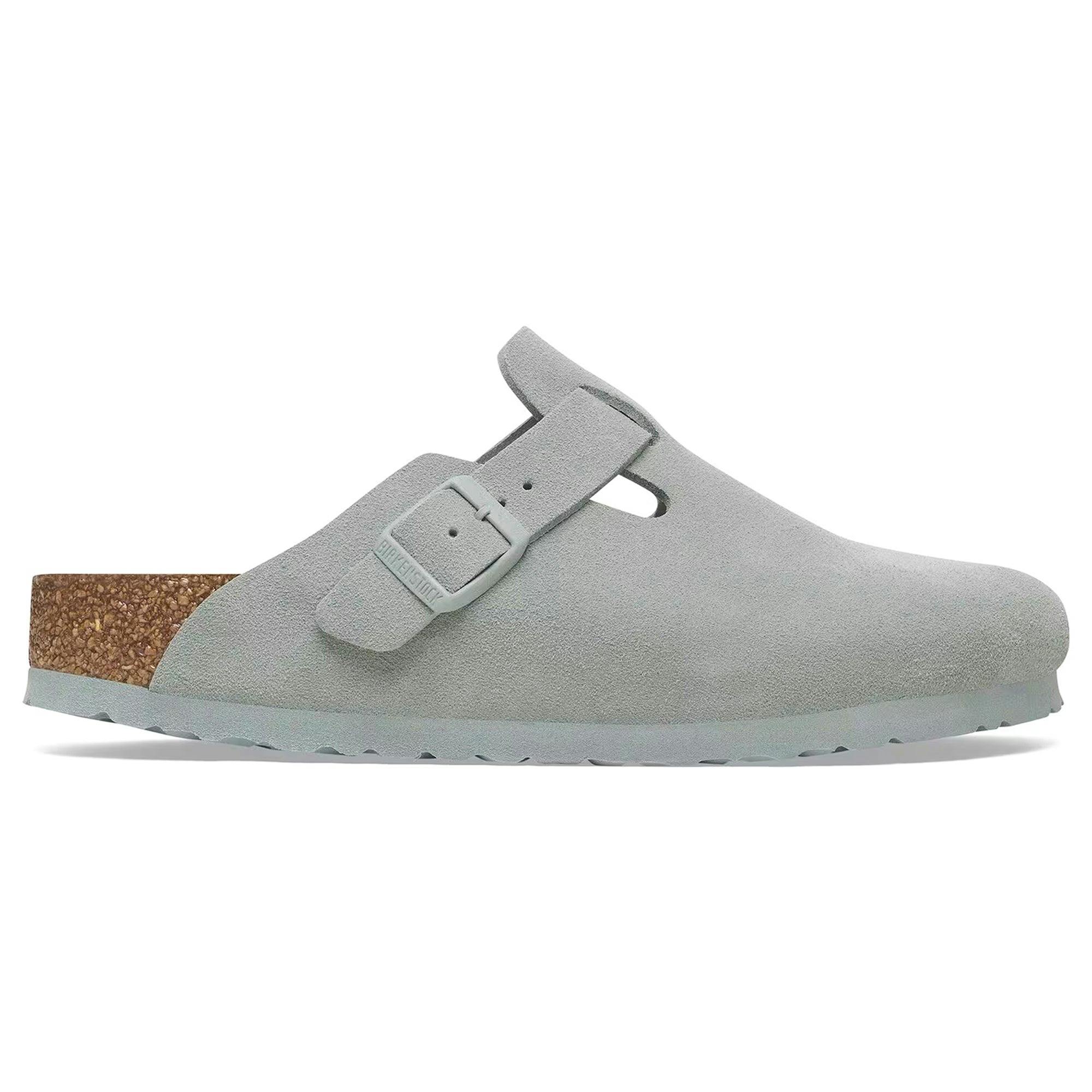 Birkenstock Boston Suede Sandals - Pure Sage - 41