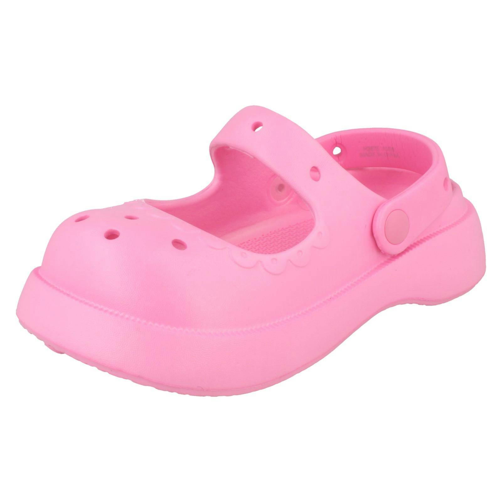 Spot On Girls Pink Heel Strap Chunky Sole Sandals H2675 - Uk 9 Child