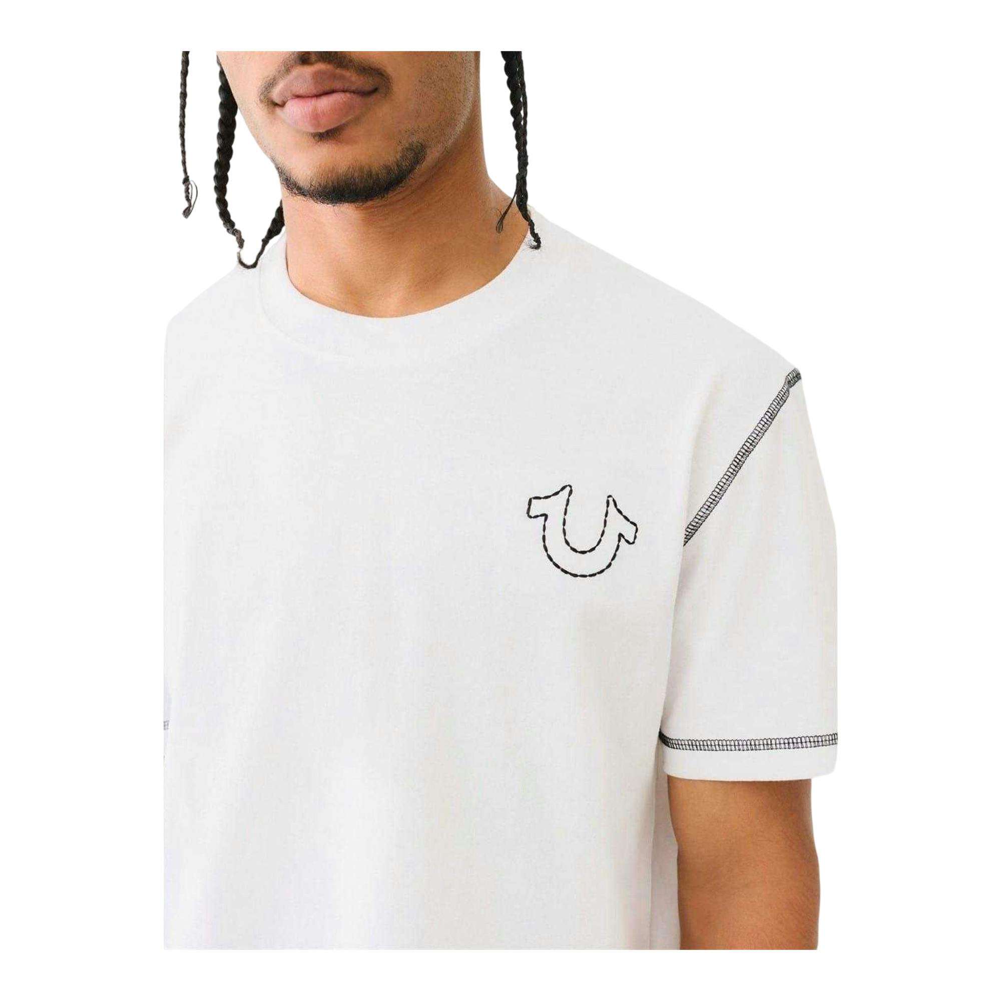 True Religion Men's White Horseshoe T-Shirt - Xxl - 100% Cotton