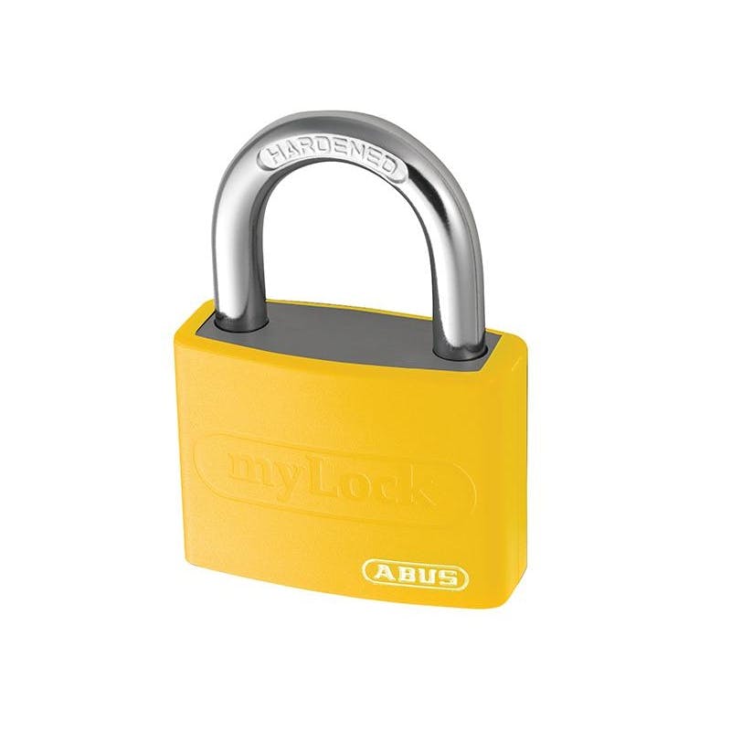 Abus Mechanical Yellow T65al Series Aluminium Coloured Padlock - Keyed Alike 6401 - Multi Colour