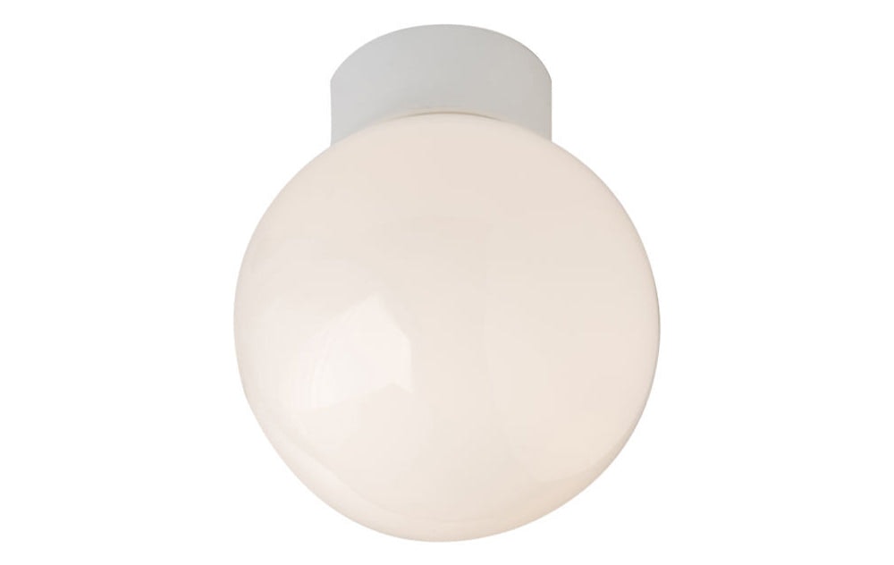 Rackhams Light Traditional Opal Glass Globe Ip44 Bathroom Ceiling Fitting