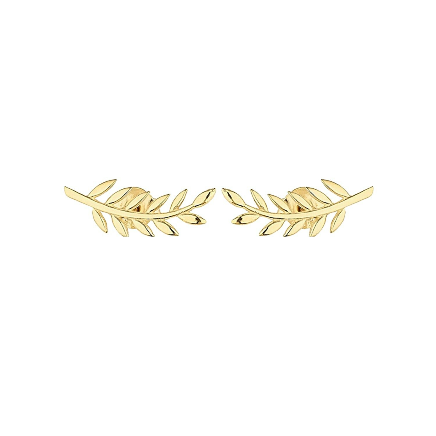 Spero London Silver/Gold Wheat Earrings Ear Of Wheat Sterling Stud Earrings