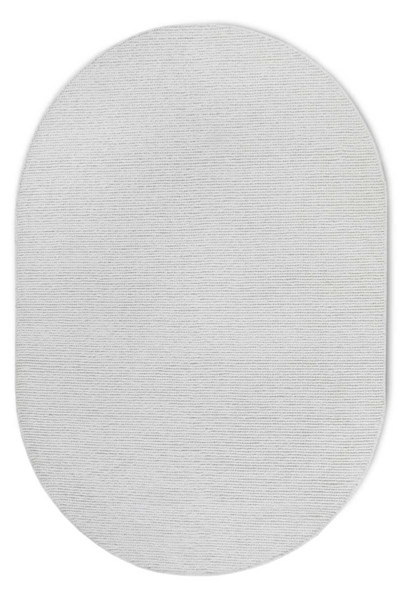 Villeroy & Boch White Wool Rug Francois Natural - 160X130 Cm Oval