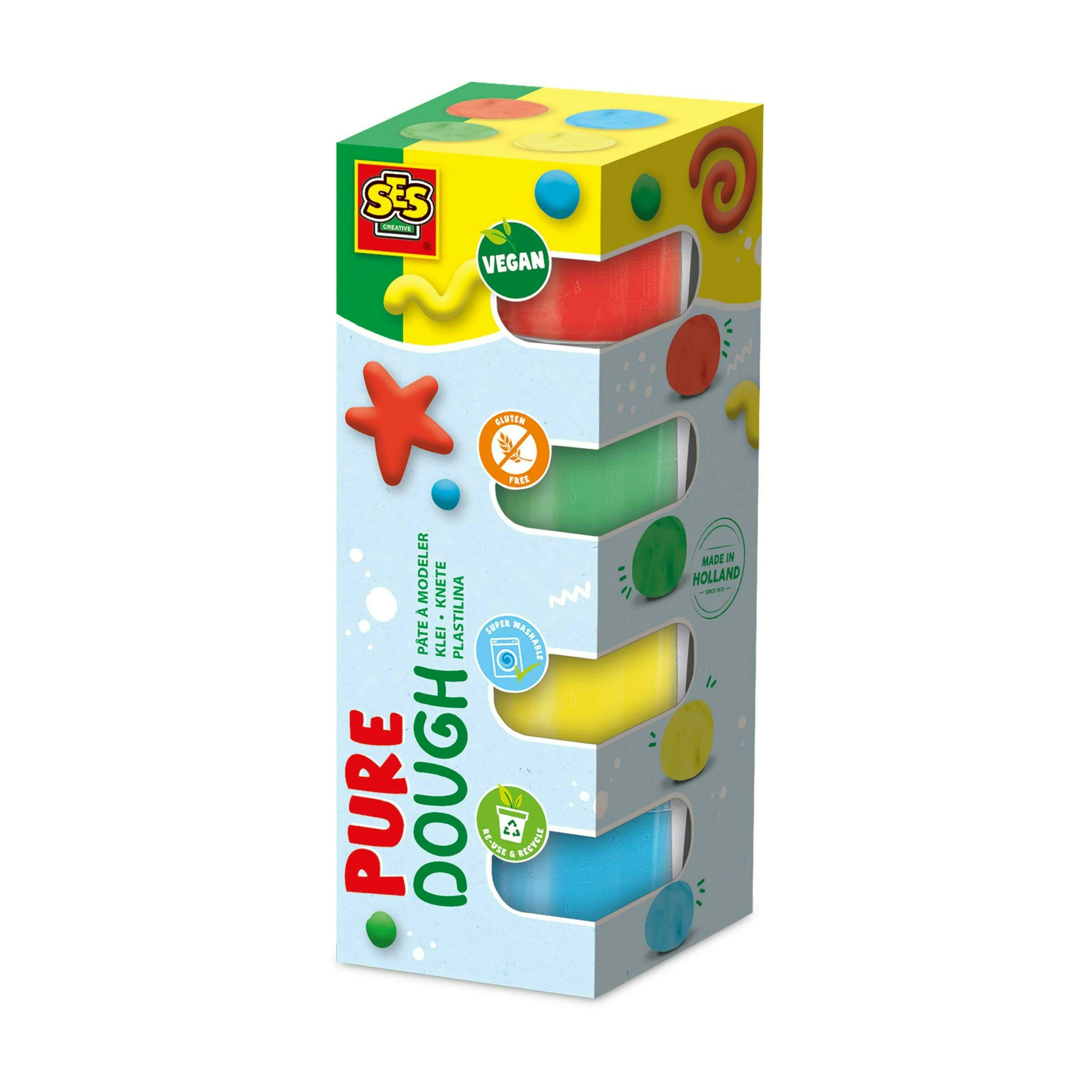 Ses Creative Green/Yellow/Light Feel Good Dough - Pure (4X90gr)