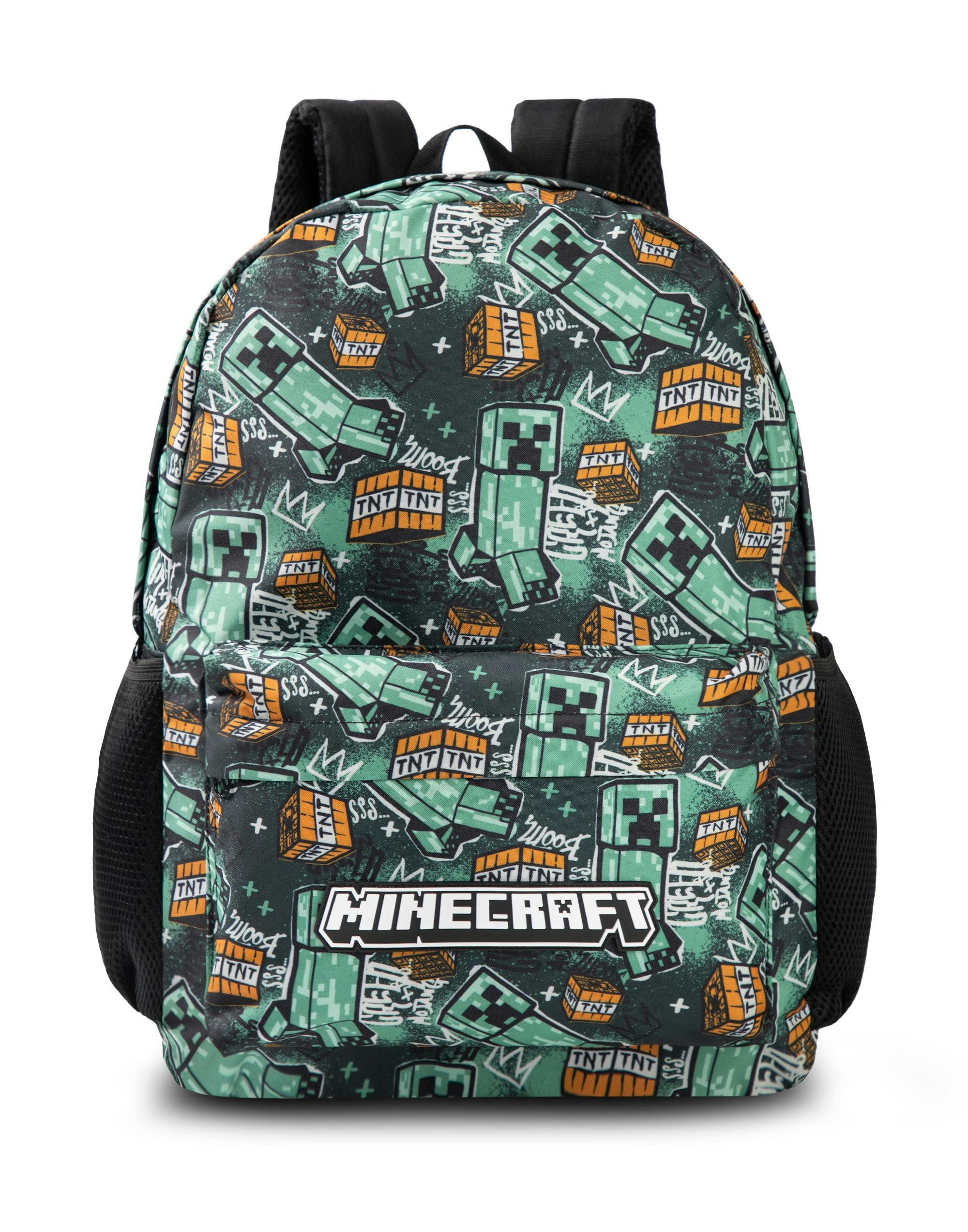 Vanilla Underground Unisex Kids Green/Black Minecraft Multicoloured Logo Backpack (One Size)