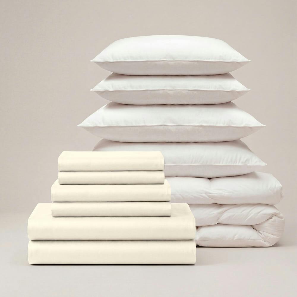 Rackhams Cream Sateen Luxe Bedding Set - Double