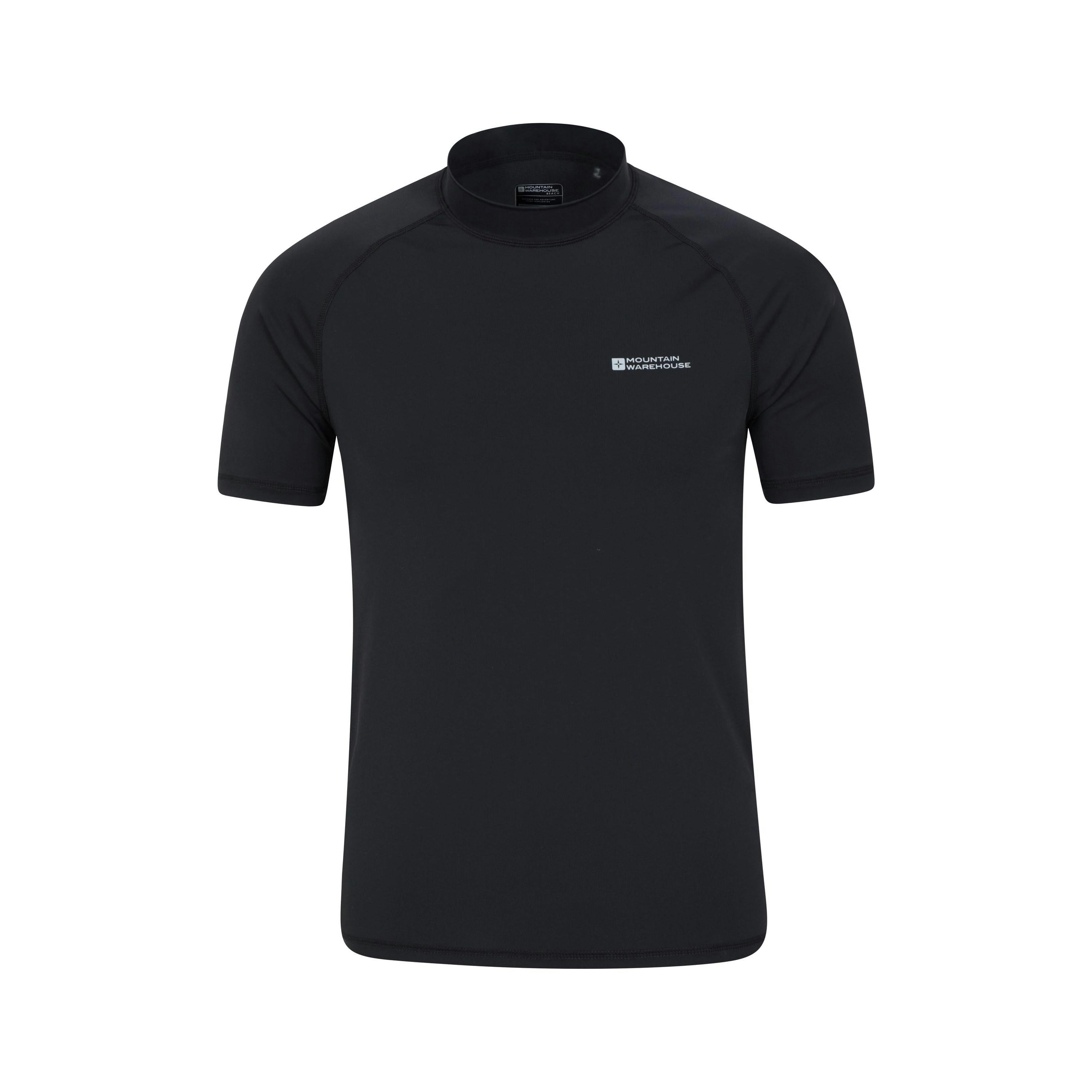 Mountain Warehouse Men's Black Uv Protection Rash Top - Xxs - 82% Nylon/18% Elastane