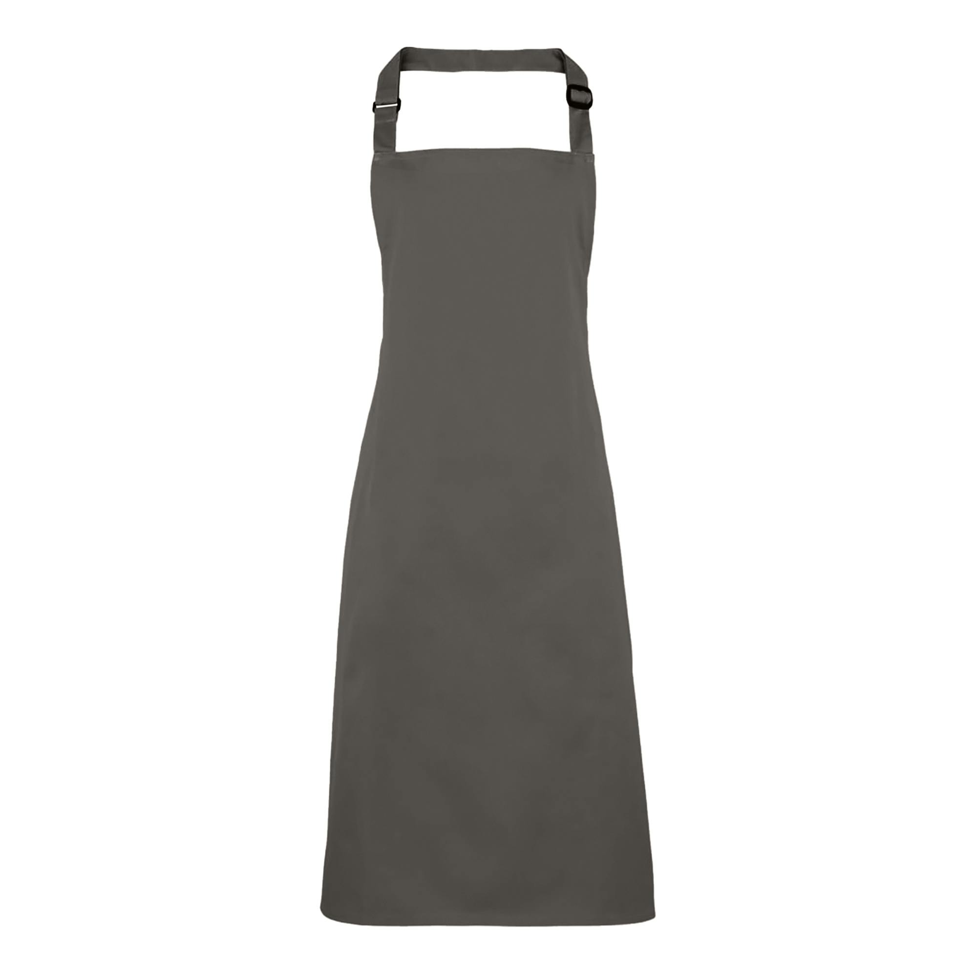 Premier Unisex Dark Grey Colours Bib Apron Workwear Pack Of 2 In - Image 2