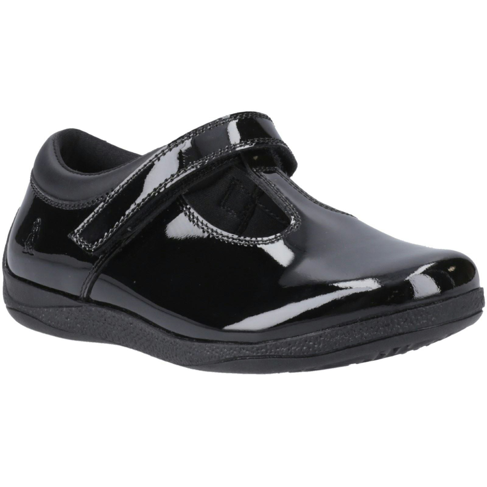 Hush Puppies Girls Black Caitlin T-Bar Leather 'S Shoes - Size 13