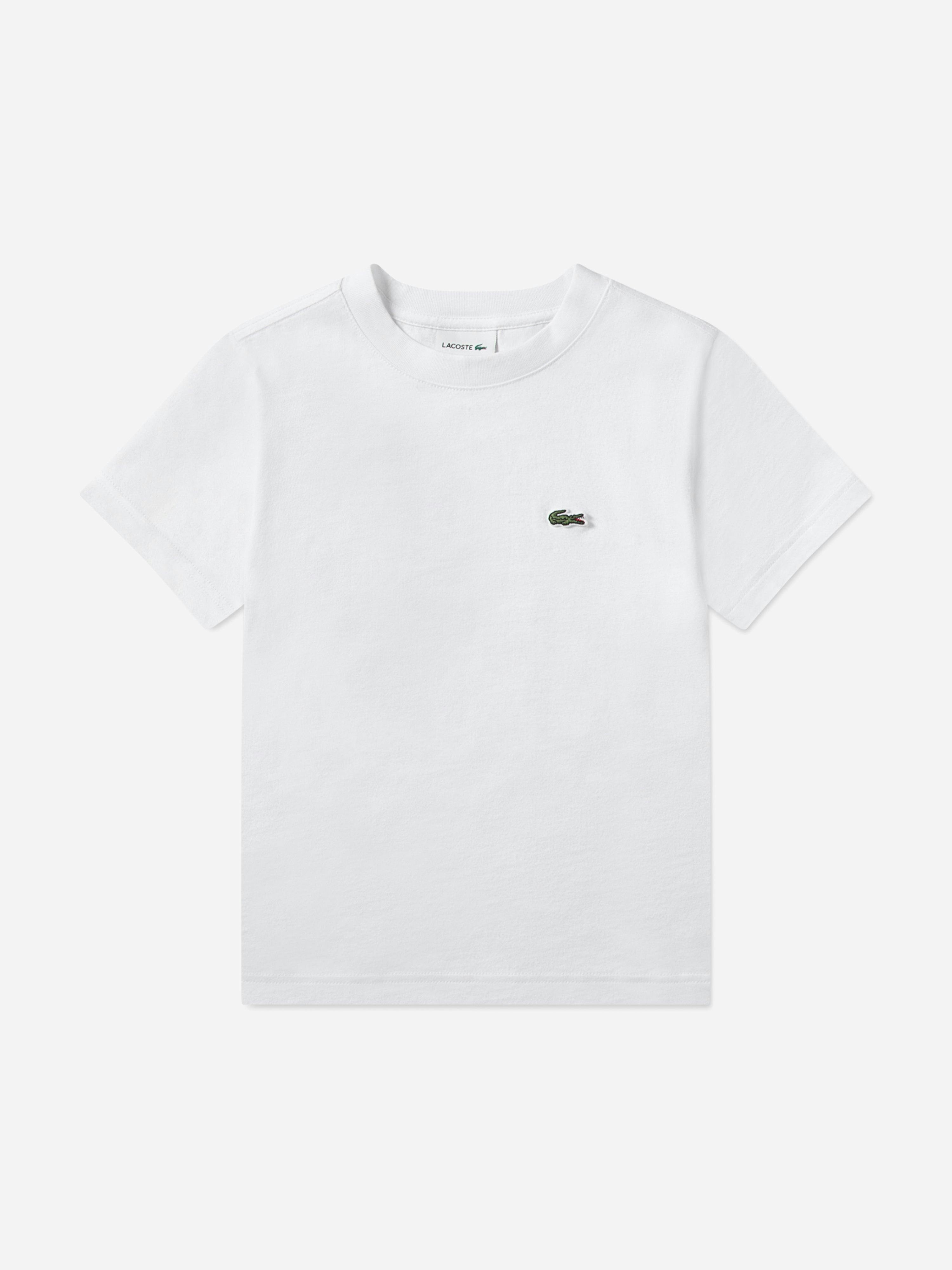 Lacoste Kids Boys White Lacoste Logo T-Shirt In - Xl (12 Yrs)