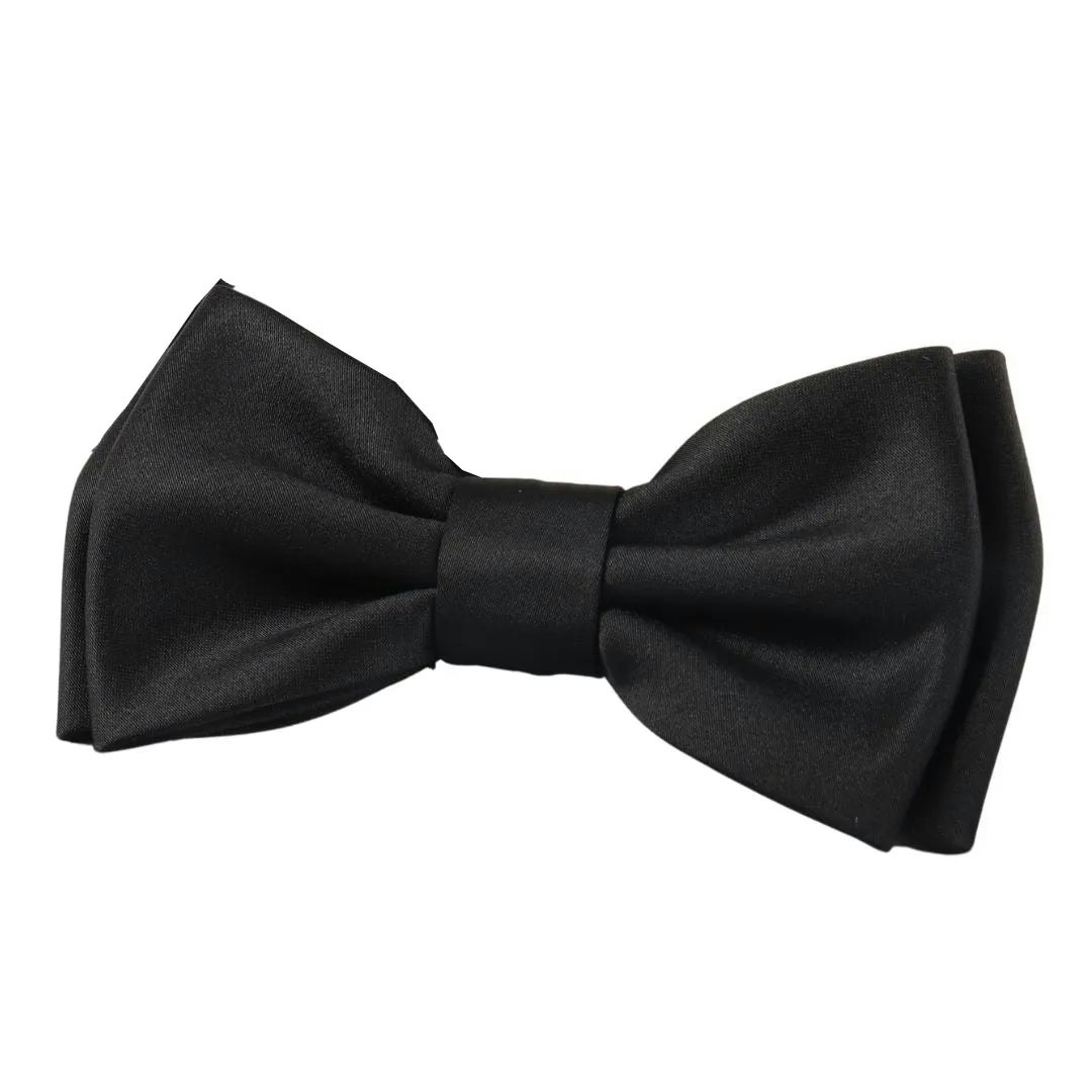 Paul Andrew Men's Black Bow Tie Pocket Square Cuff Links Gift Set - 701