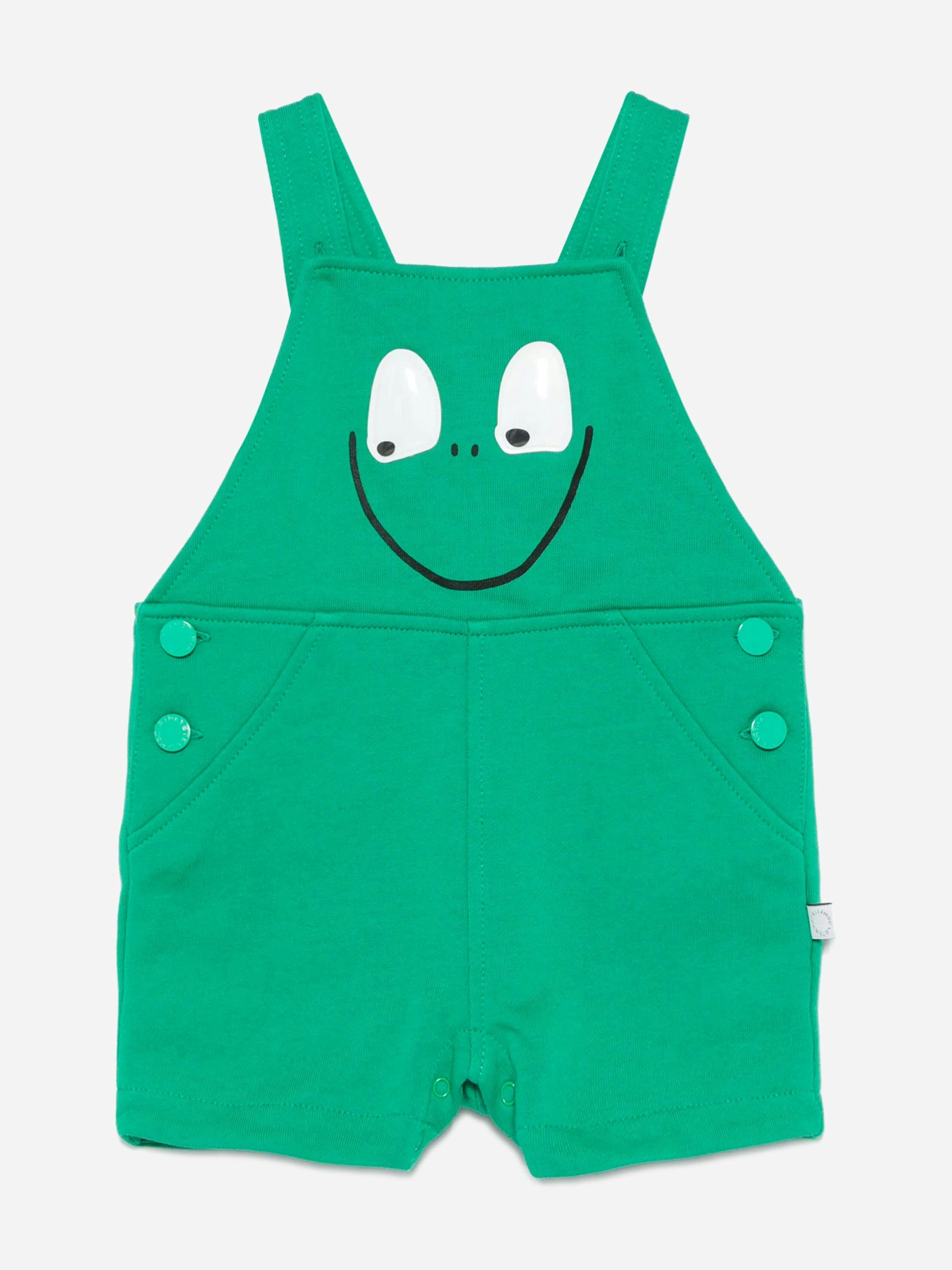 Stella Mccartney Kids Boys Green Stella Mccartney Baby Frog Dungarees In - 3 Mths