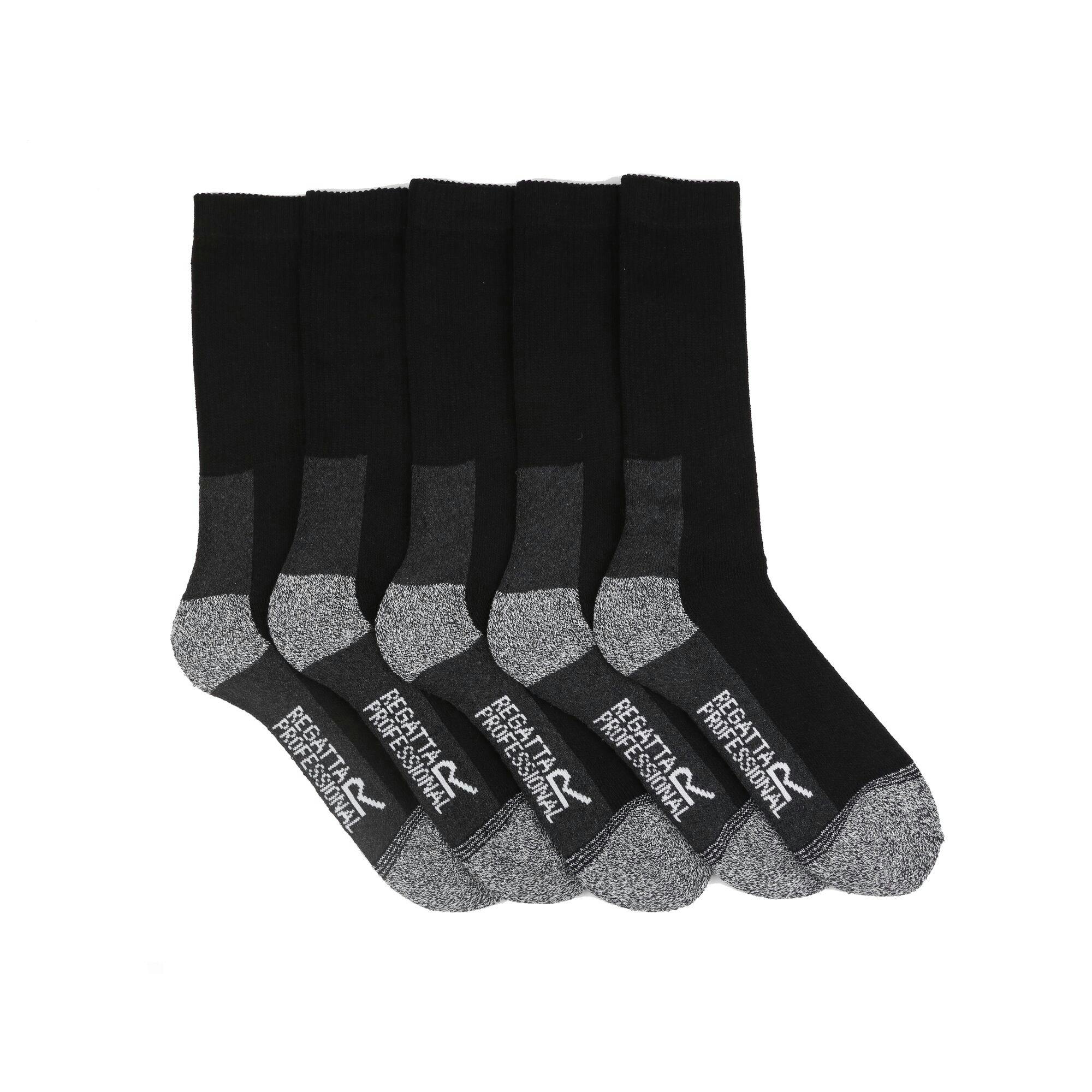 Regatta Men's Black Professional Boot Socks (Pack Of 5) - One Size