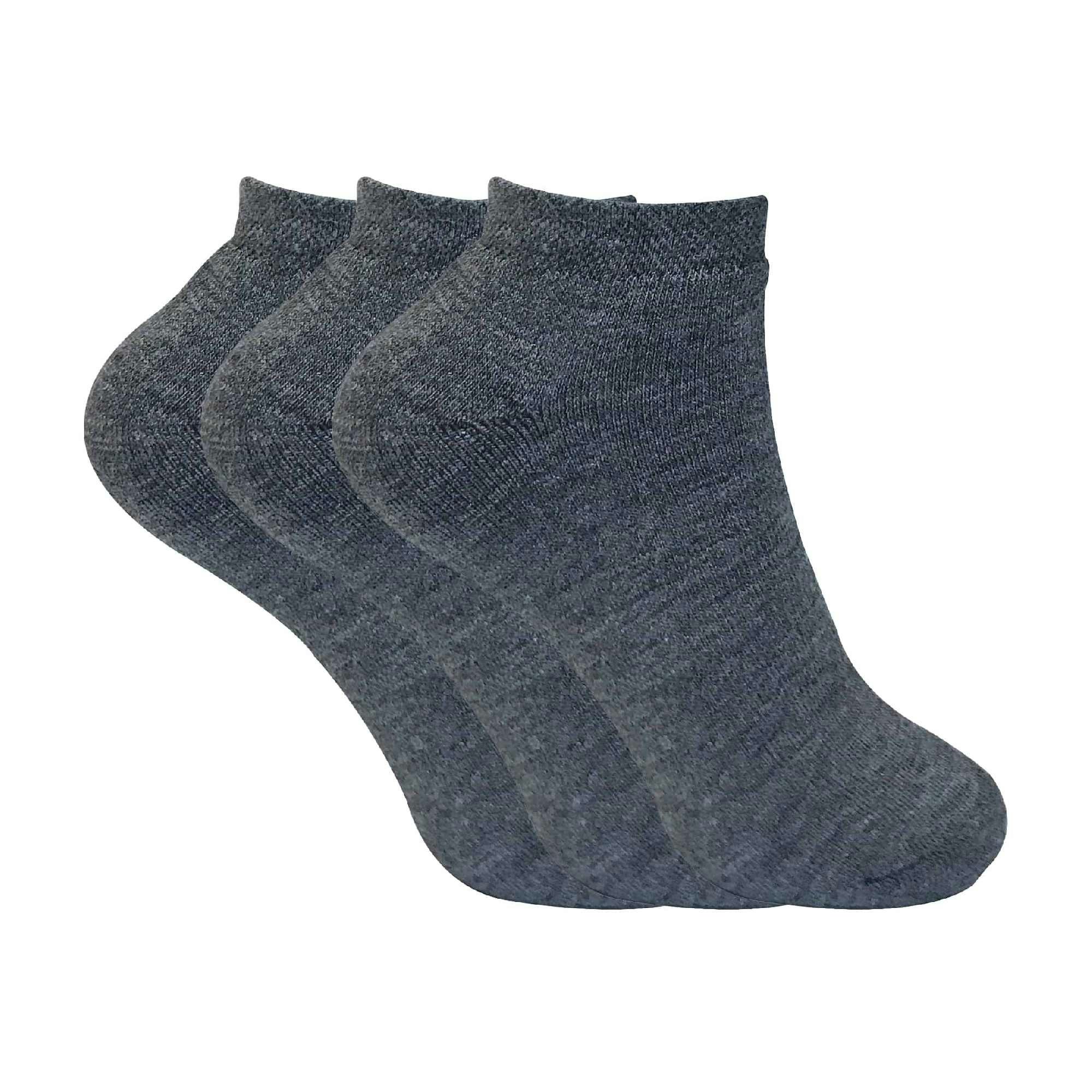 Sock Snob Women's Cushioned Low Cut Ankle Thermal Trainer Socks (Multipack Options) - Charcoal - 3 Pack Size 4-7 Uk