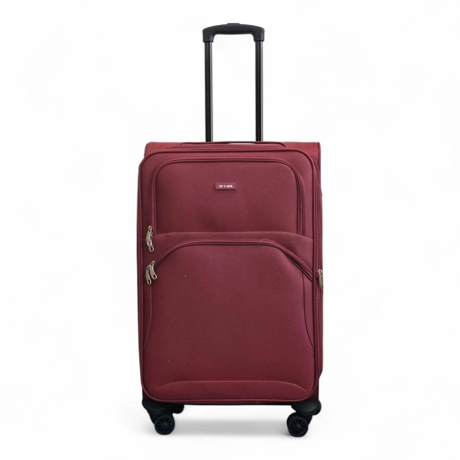 Infinity Luggage Burgundy Expandable Soft 8 Wheel Lightweight Suitcase Luggage Travel Bags Set - Medium