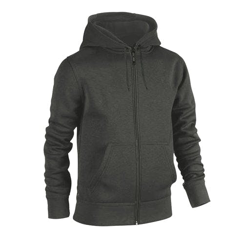 Coolandnew Grey/Black/Green Urban Road Plain Zip Hoodie - Charcoal - 4XL