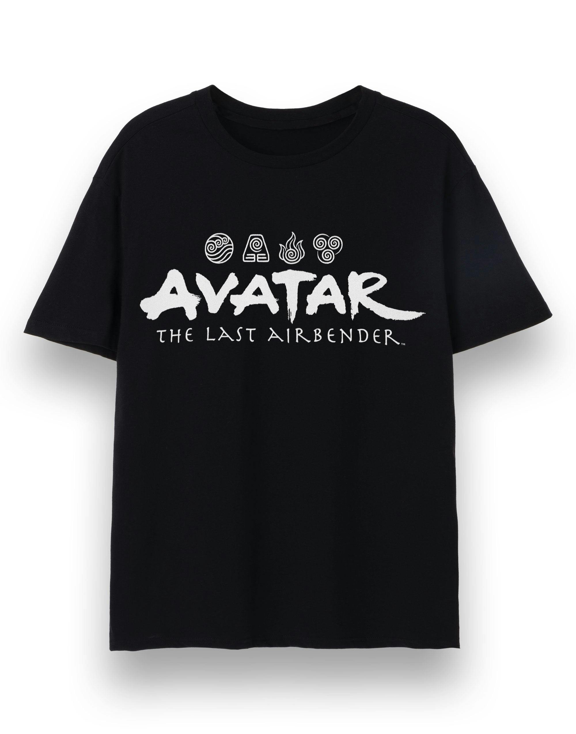 Vanilla Underground Men's Black Avatar: The Last Airbender Elet Logos Short Sleeved T-Shirt - XX-Large