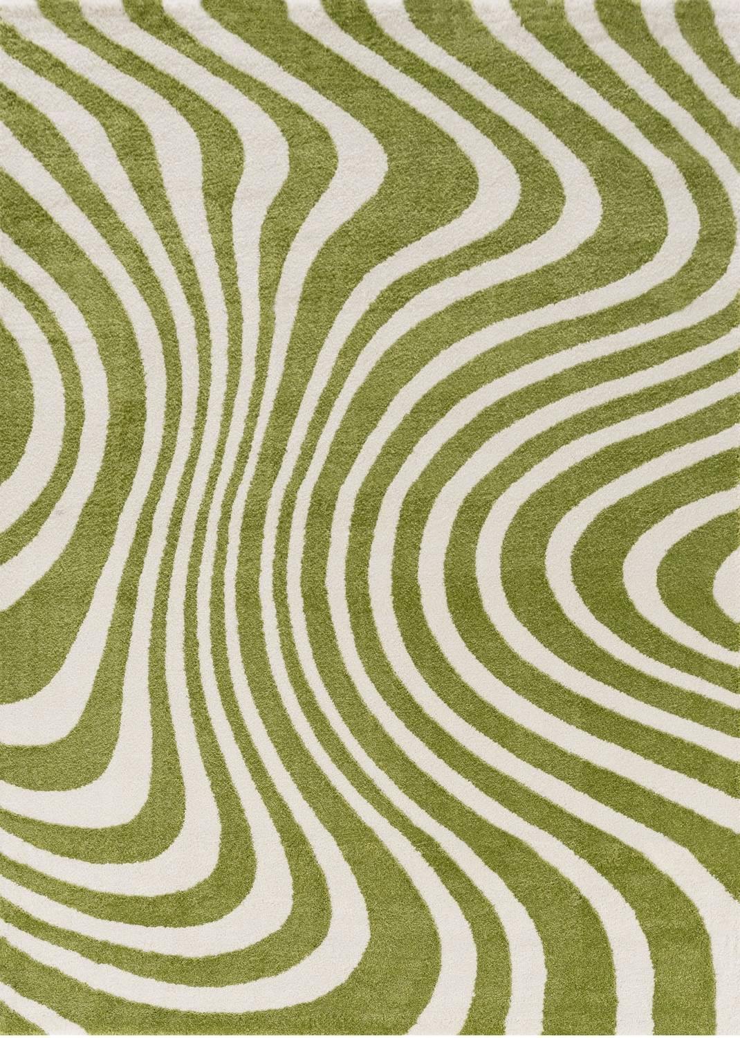 Rackhams Green/White Joli Striped & Rug - 200X290 Cm