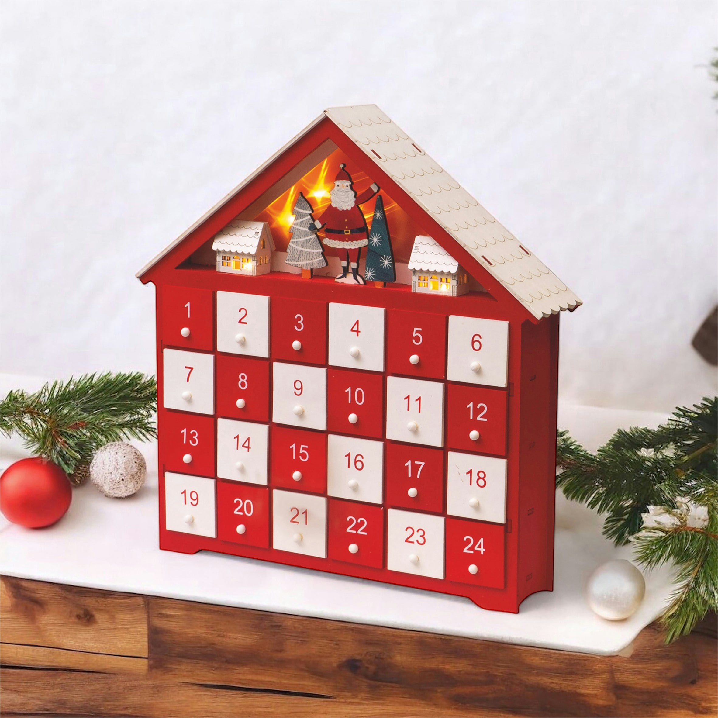 Rackhams Light Up Wooden Advent Calender