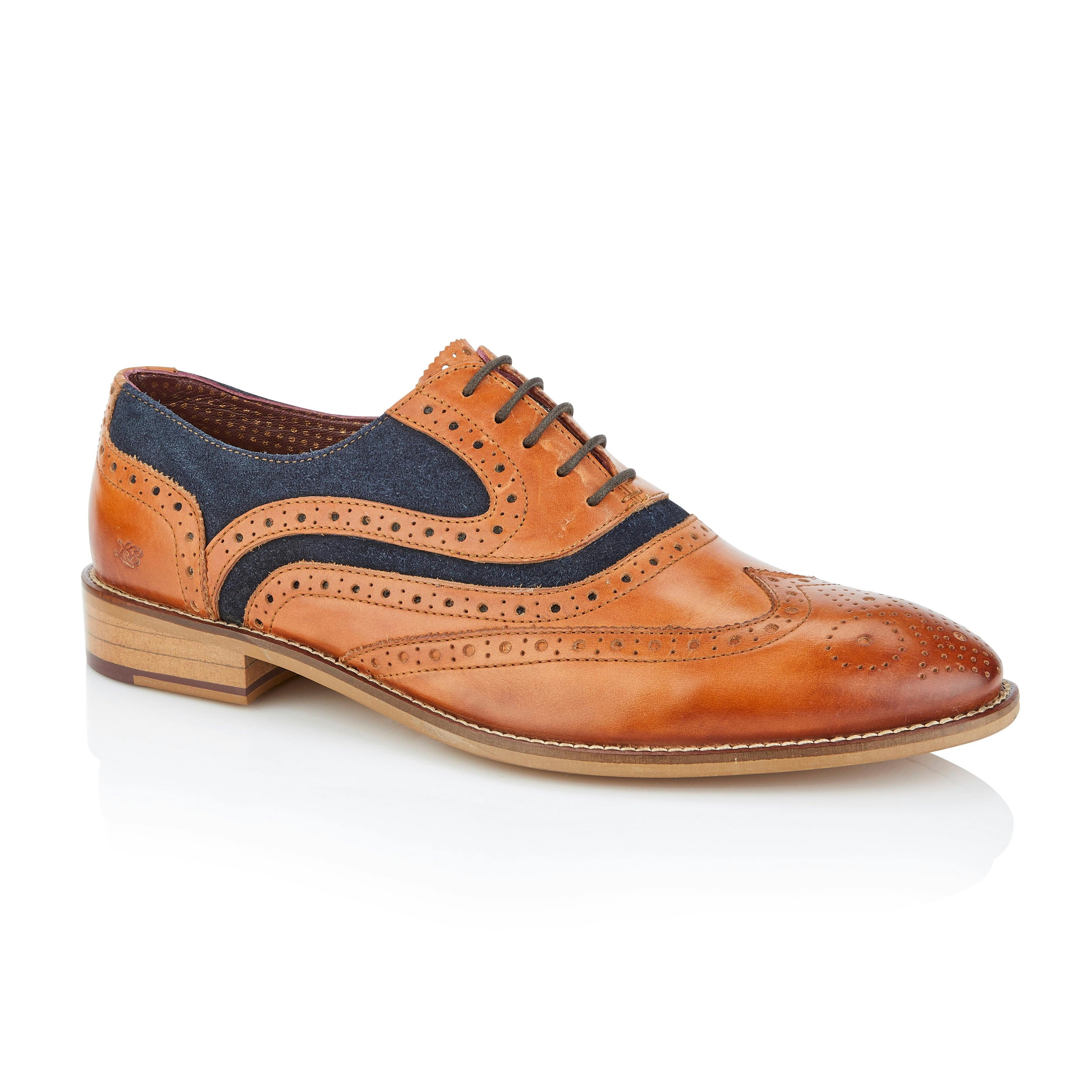 London Brogues Shelby Oxford Tan / Navy - 9