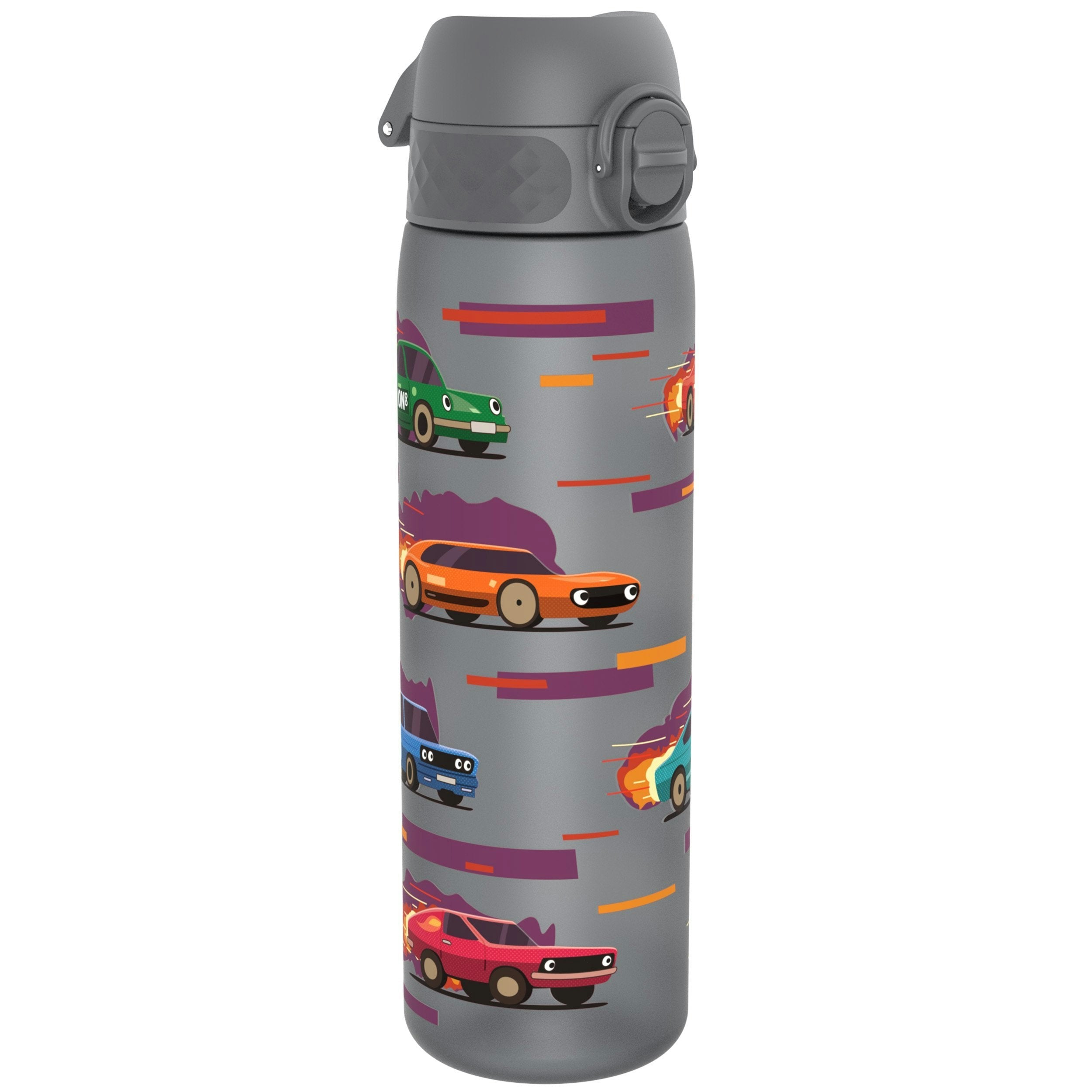 Ion8 Leak Proof Slim Water Bottle, Recyclon, Sport Cars, 500Ml (18Oz) - Image 3