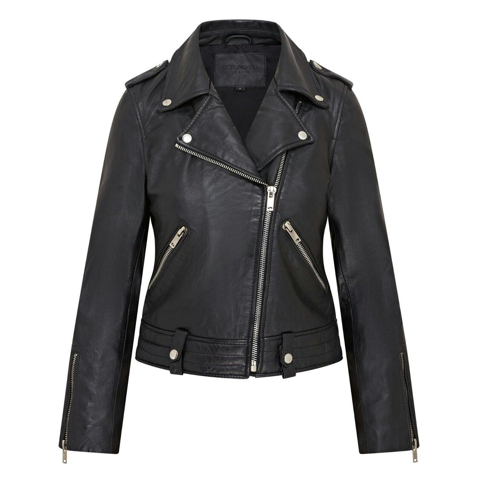 Infinity Leather Women's Black Leather Brando Jacket - Chennai - Uk M/12 | Eu 38 | Us 8
