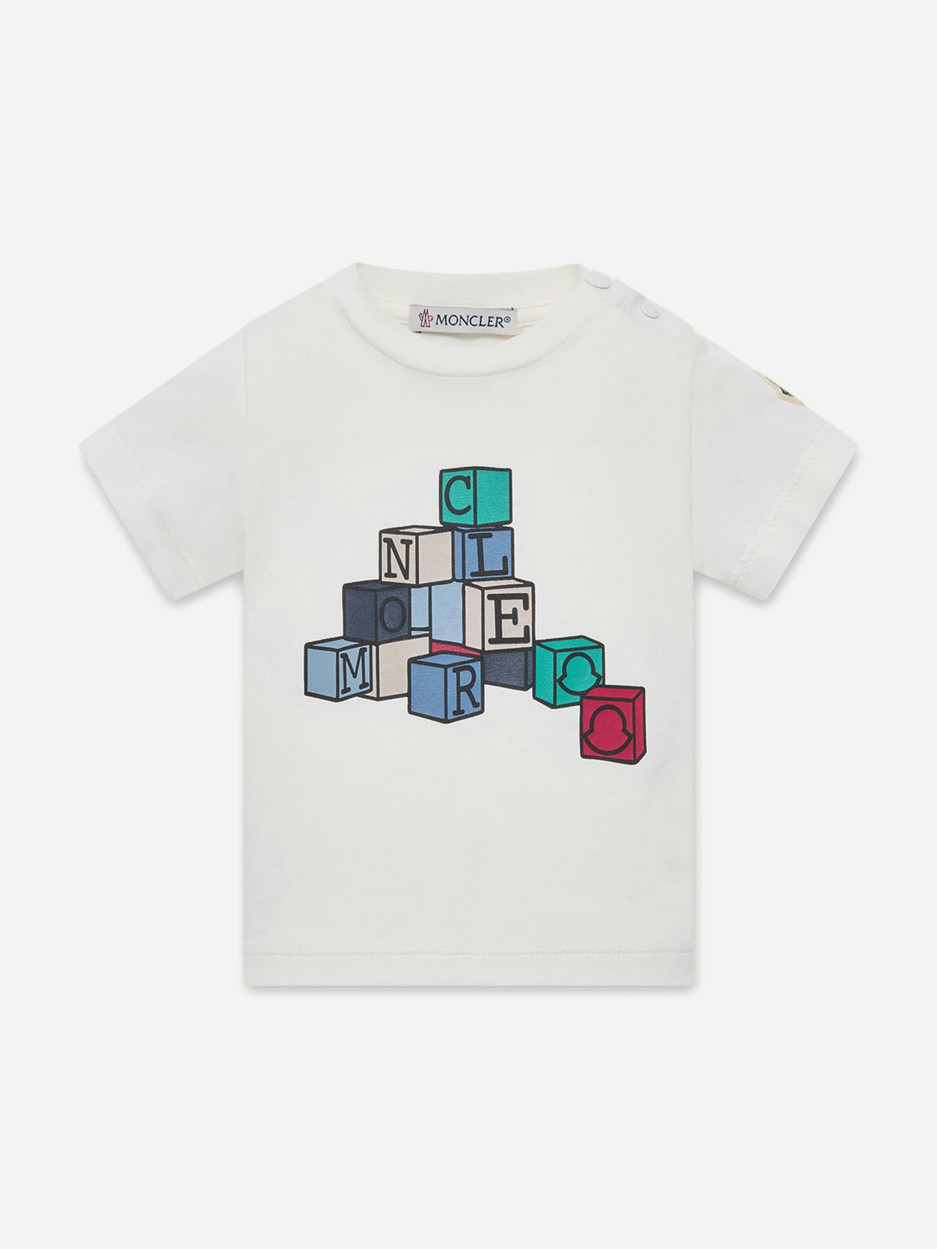 Moncler Enfant Men's Ivory Baby Boys Building Blocks T-Shirt In - 3 Yrs