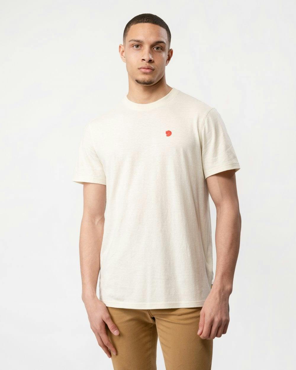 Fjallraven Men's White Fjällräven Hemp Blend T-Shirt - Chalk 113 - Chalk 113 - Xxl