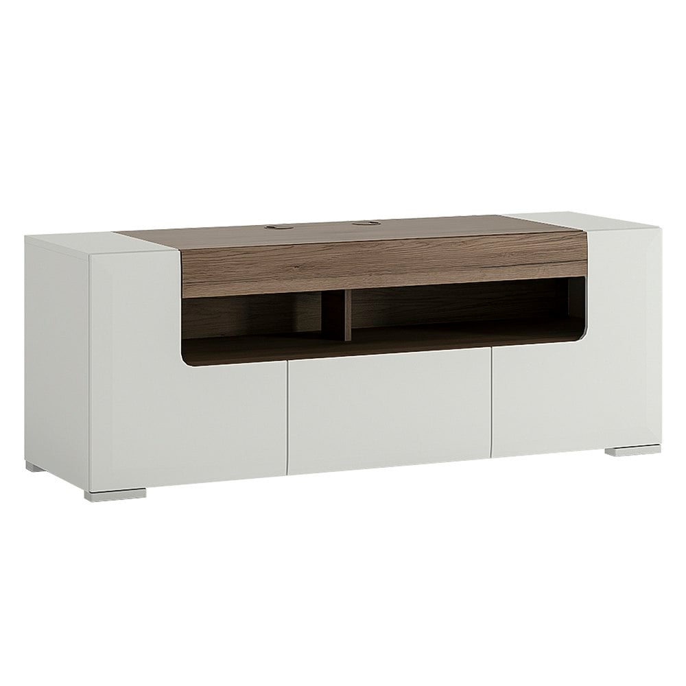 Rackhams White Toronto 140Cm Wide Tv Cabinet - 1