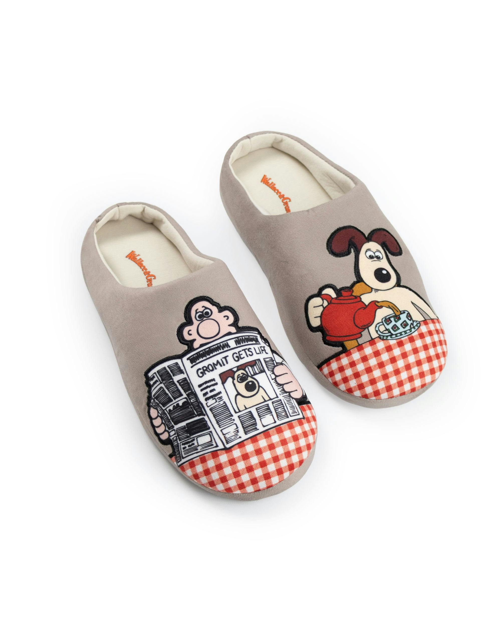 Vanilla Underground Unisex Brown Wallace And Gromit Multi Character Mule Slippers - 5-6 Uk