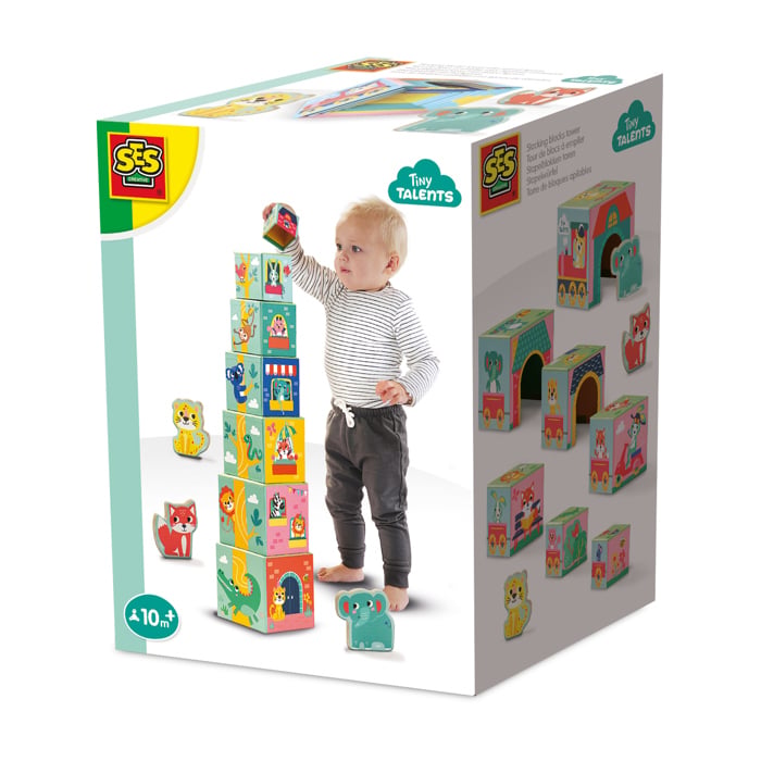 Ses Creative Stacking Blocks Tower With Animal Figures
