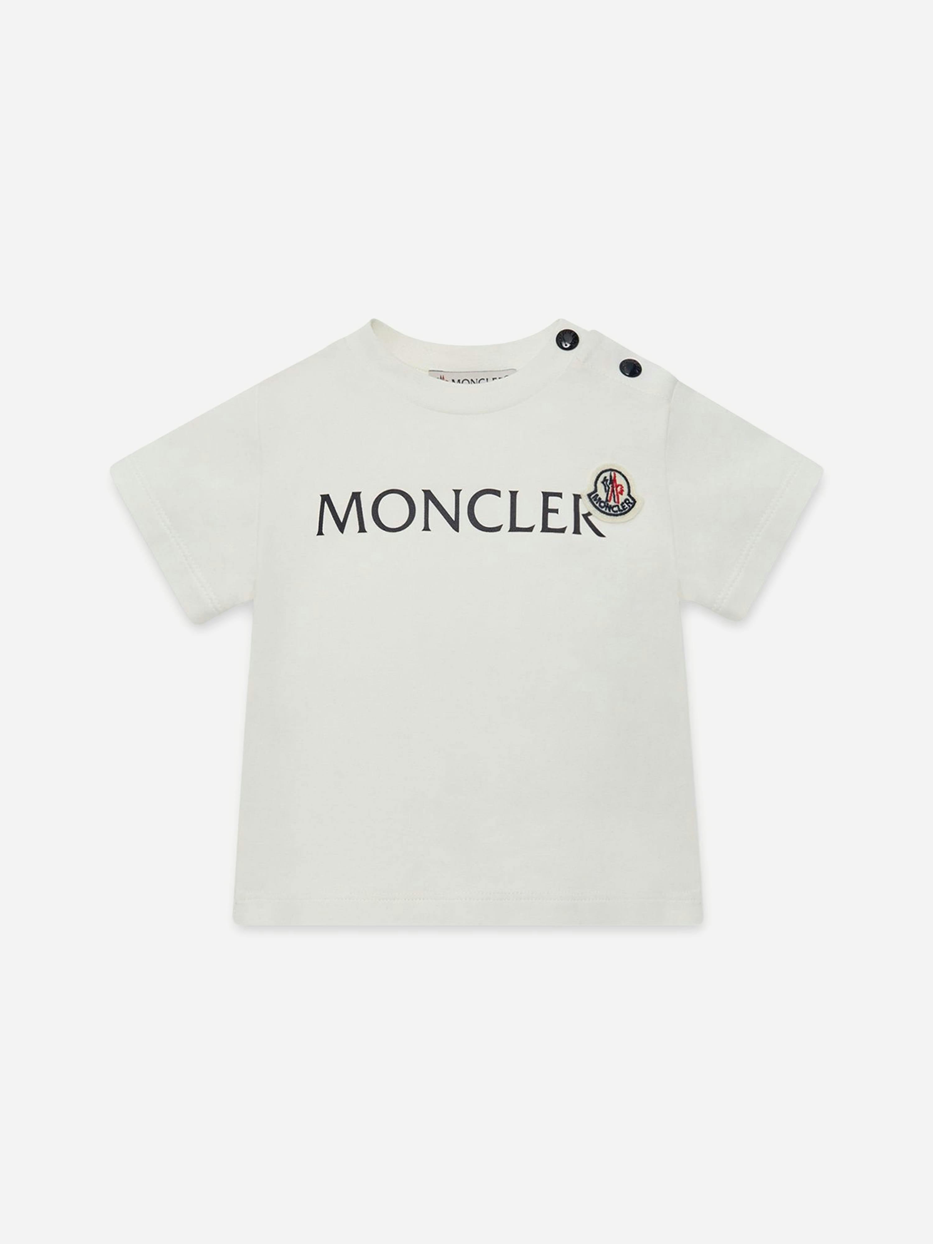 Moncler Enfant Men's White Baby Boys Logo T-Shirt In - 3 Yrs