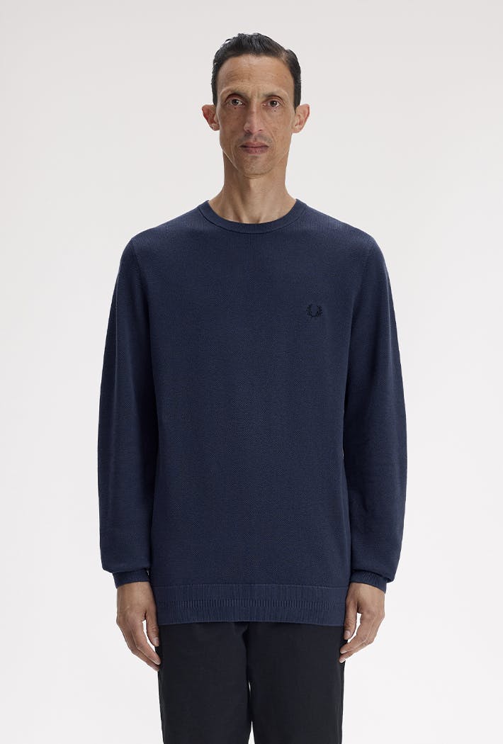 Fred Perry Bleu Pique Knit Jumper - Image 4