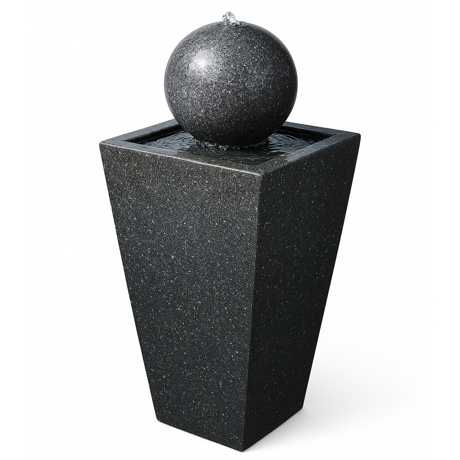 Rackhams Grey Osiris Sphere And Column Water Feature With Led Lighting - 1