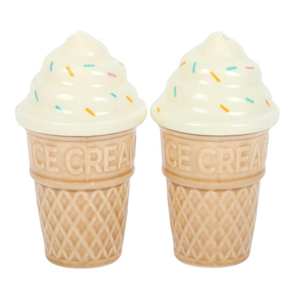 Ceramic Ice Cream Cone Shaped Salt and Pepper Shakers Set - Image 5