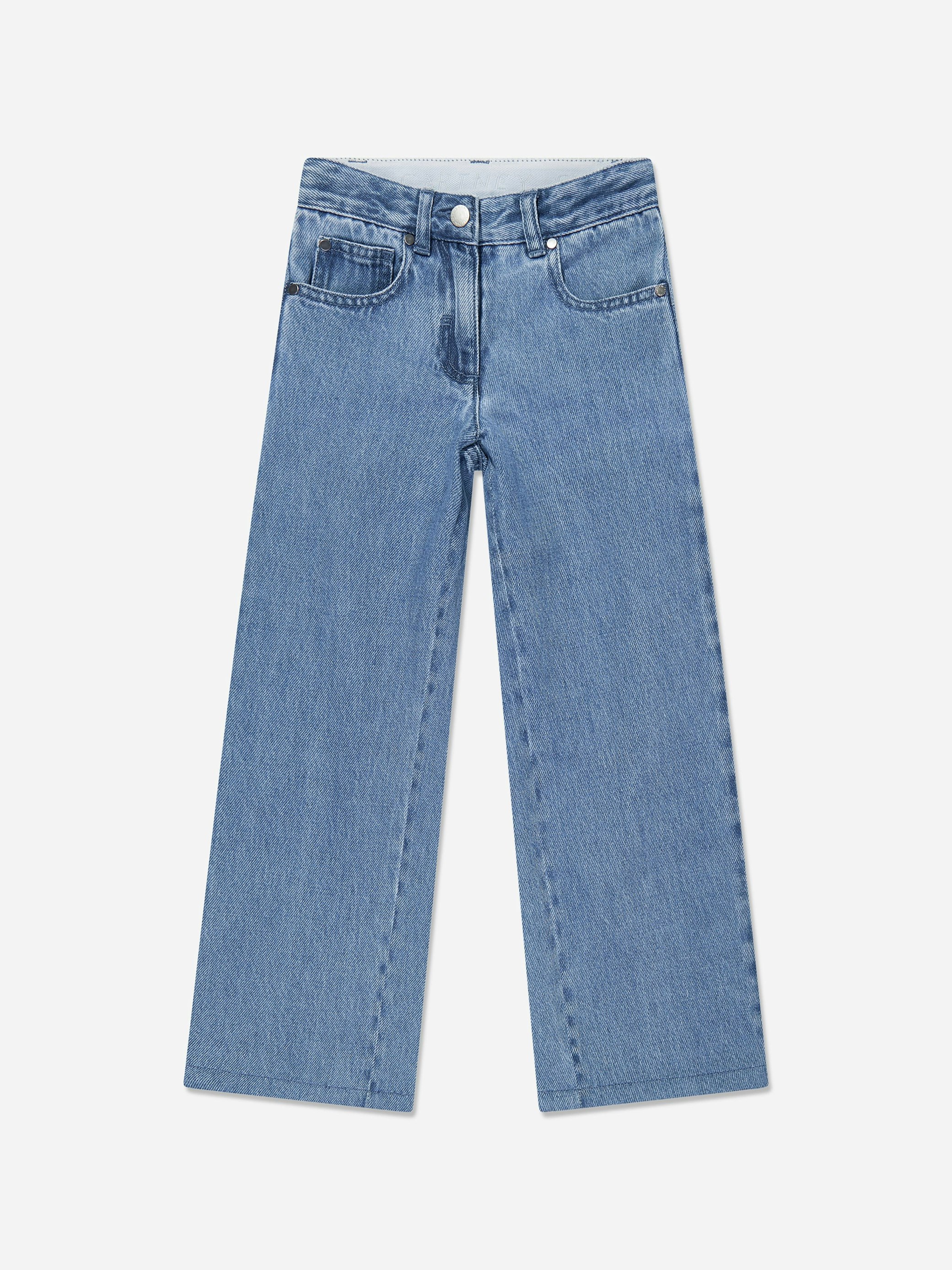Stella Mccartney Kids Girls Blue Stella Mccartney Wide Leg Jeans In - 14 Yrs