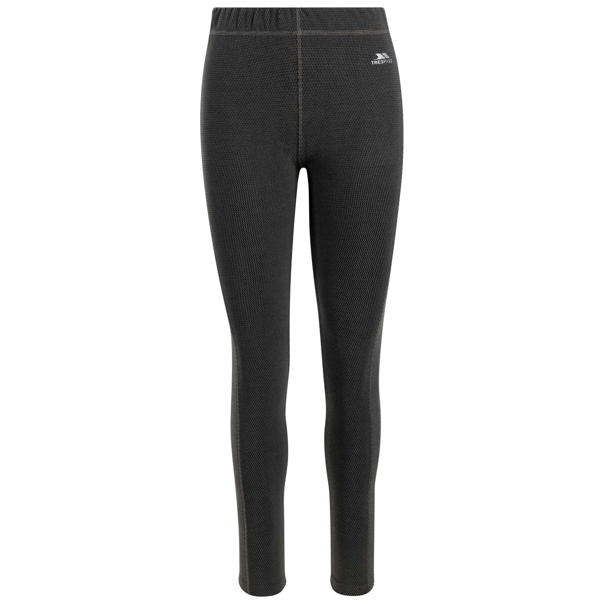 Trespass Women's Black/Grey Sunita Base Layer Bottoms - /Storm - Xs - /Storm - 91% Polyester/9% Elastane