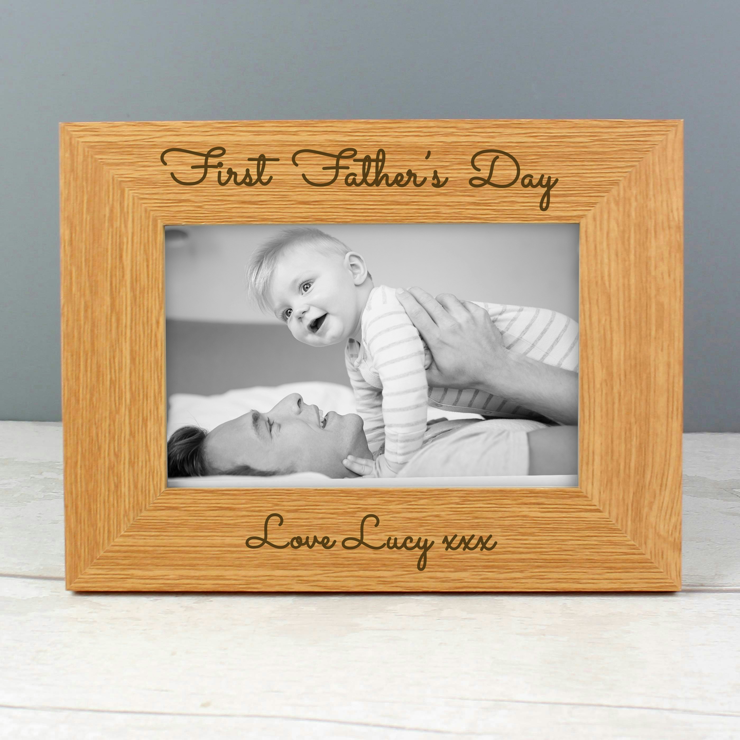 Personalised Memento Company Personalised Free Text 6X4 Wooden Photo Frame