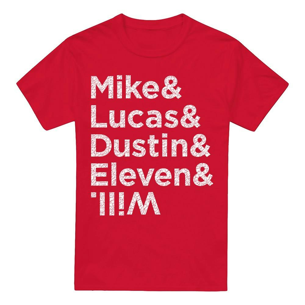 Stranger Things Men's Red Mike Lucas Dustin Eleven Will Names T-Shirt - 3XL