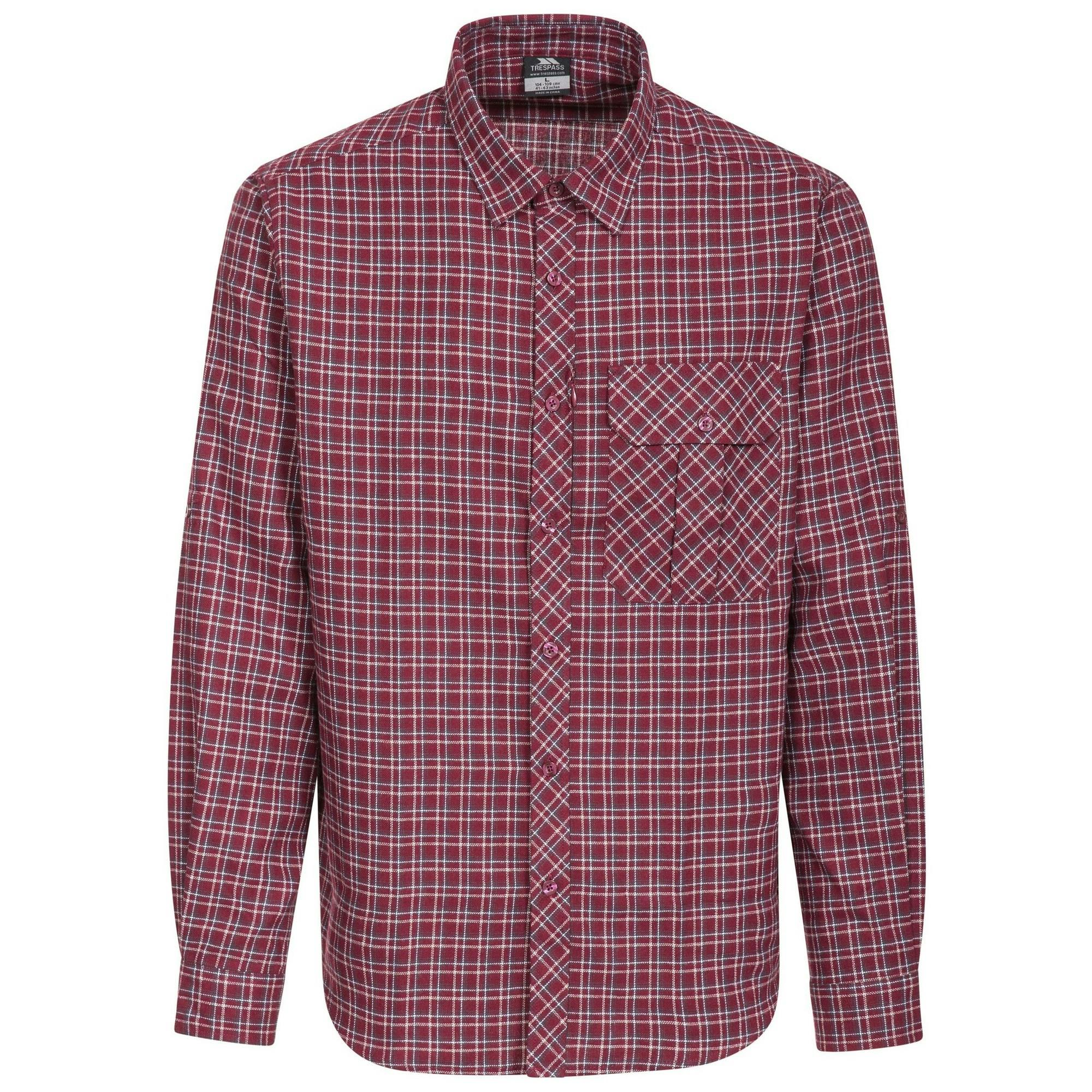 Trespass Men's Red Snyper Check Shirt - Check - Xs - Check - 65% Polyester/35% Cotton